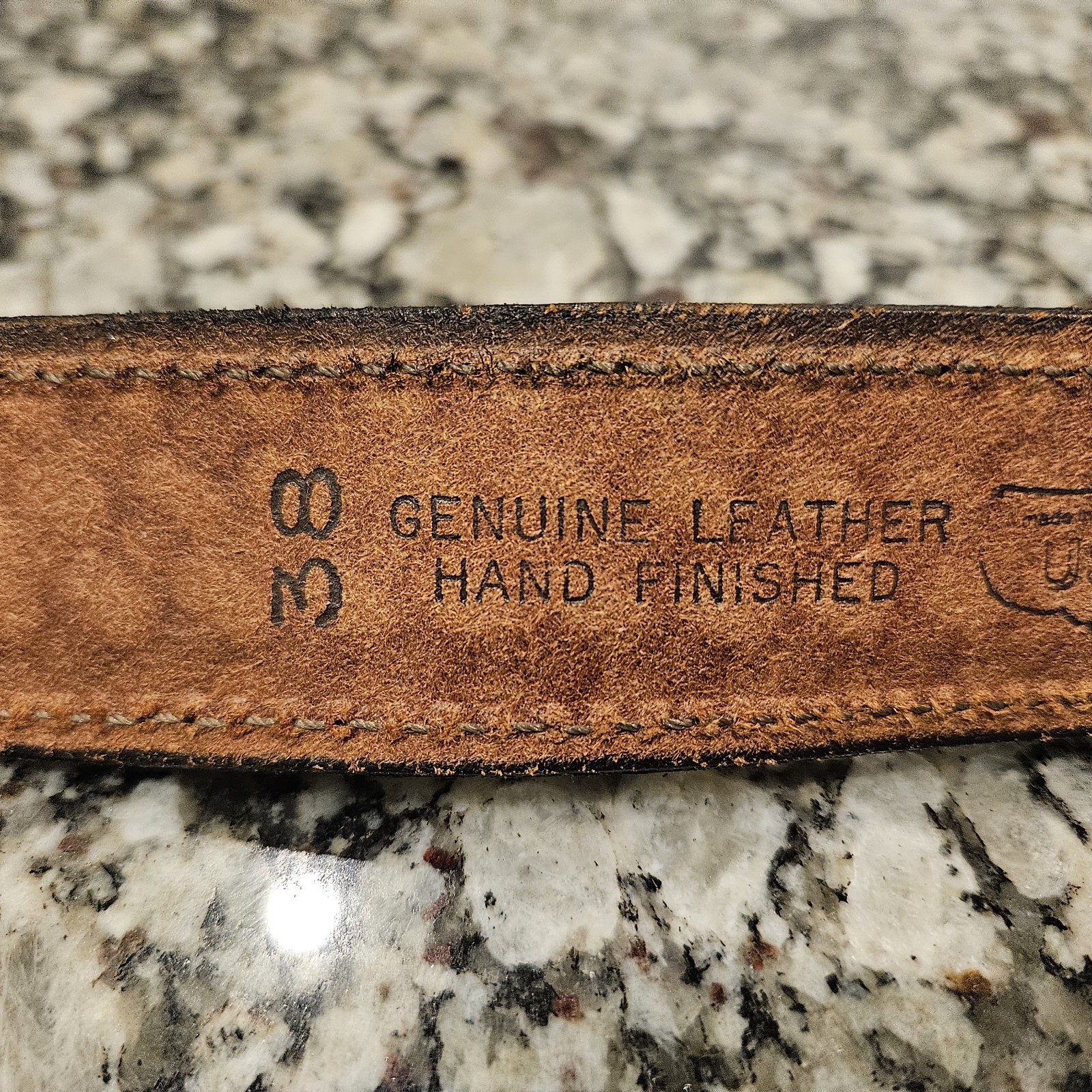 NWOT Rare Chambers Leather Money Belt 38 Brown Basketweave USA Hidden Zip, 1.5″