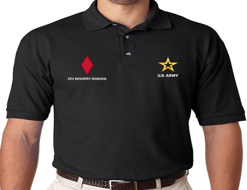 2ND INFANTRY DIVISION* ARMY LOGO*EMBROIDERED POLO. ARMY OFFICIALLY LICENSED