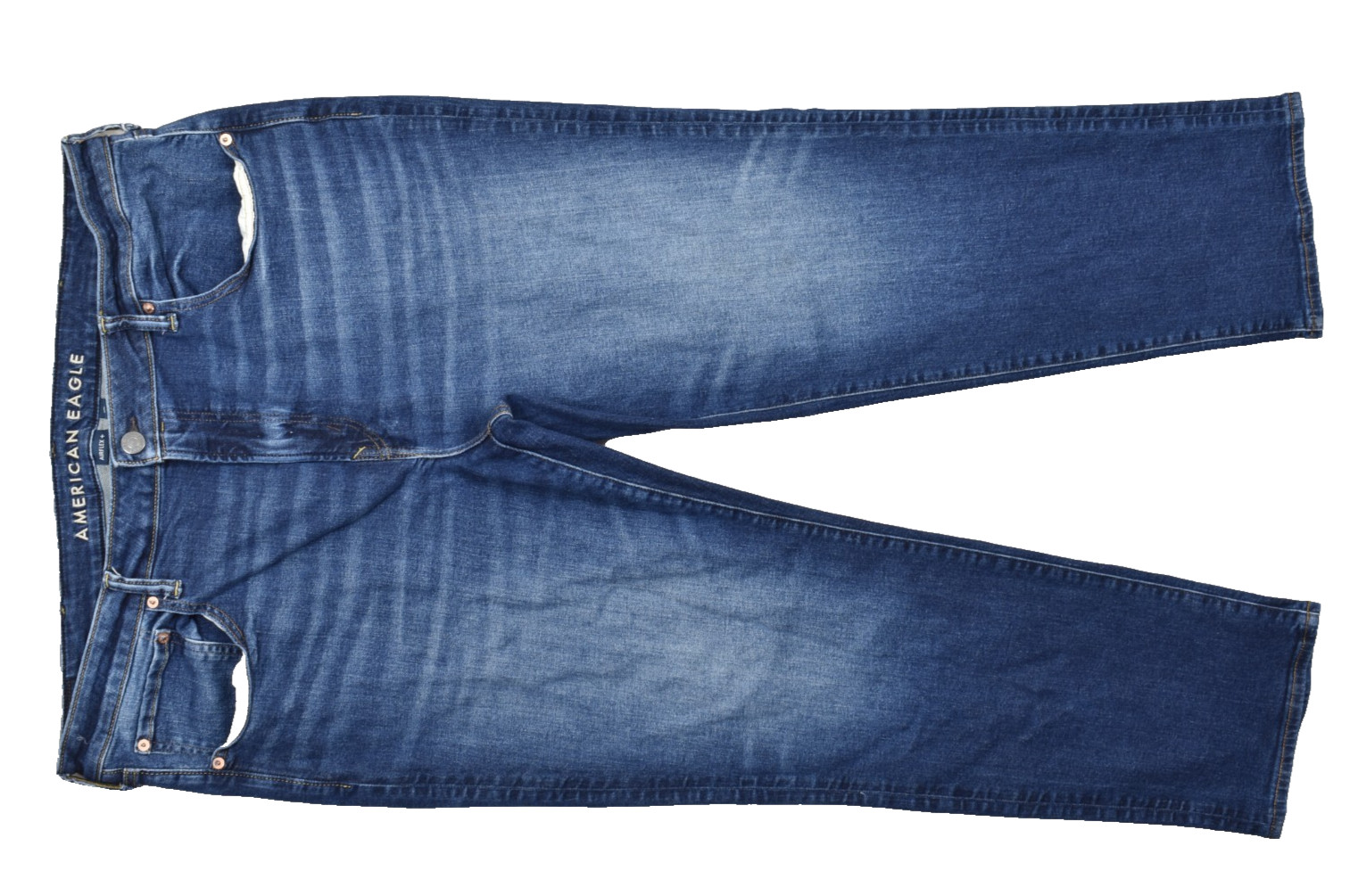 American Eagle Airflex+ Athletic Straight Men Jeans Blue Wash Size 42×32 Cotton
