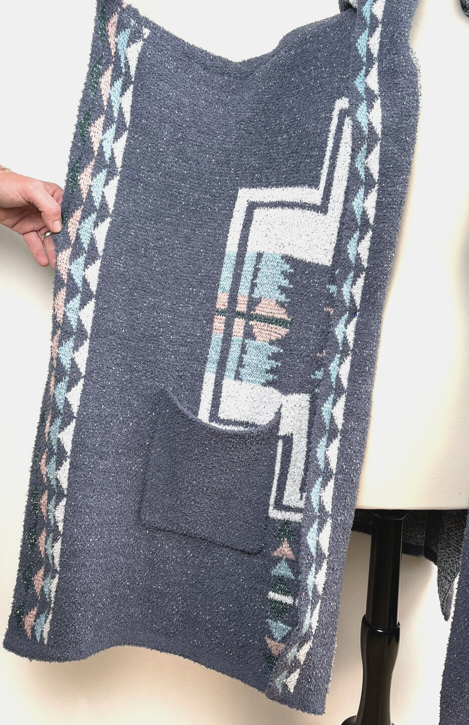 Davi & Dani Unicorn Tribe Berber Fleece Poncho Hoodie Oversized S M NWOT Soft