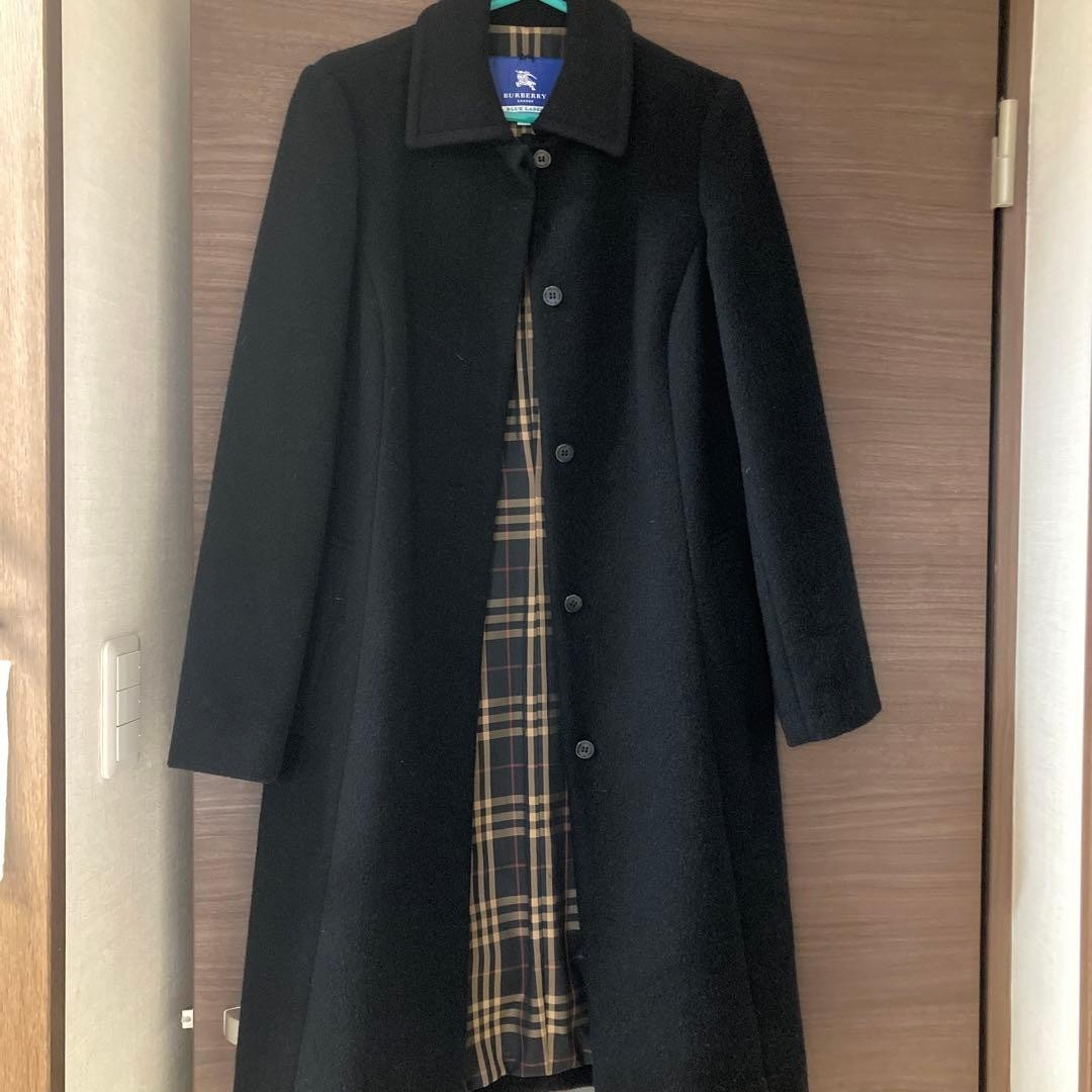 Burberry Blue Label Black Long Coat Size 40