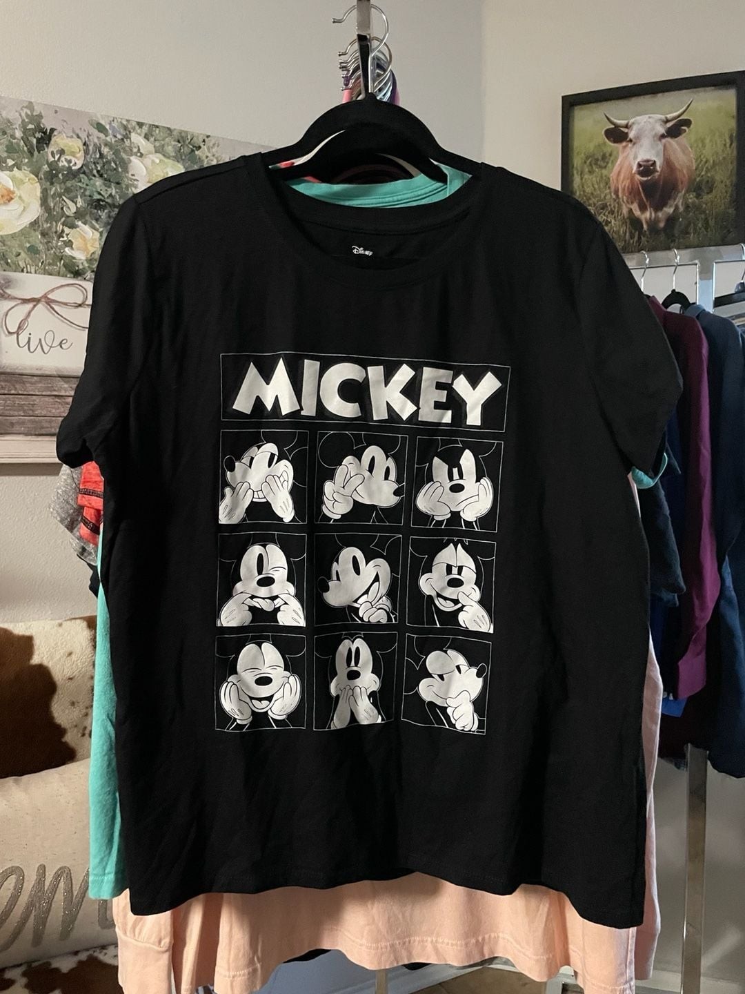 Disney Mickey Mouse Expressions Grid Graphic Short Sleeve T-Shirt