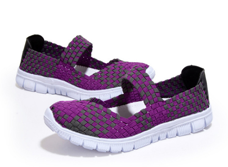 Women Woven Light Weight Elastic Trainer Comfort Slip On Sport Water Shoes WS79