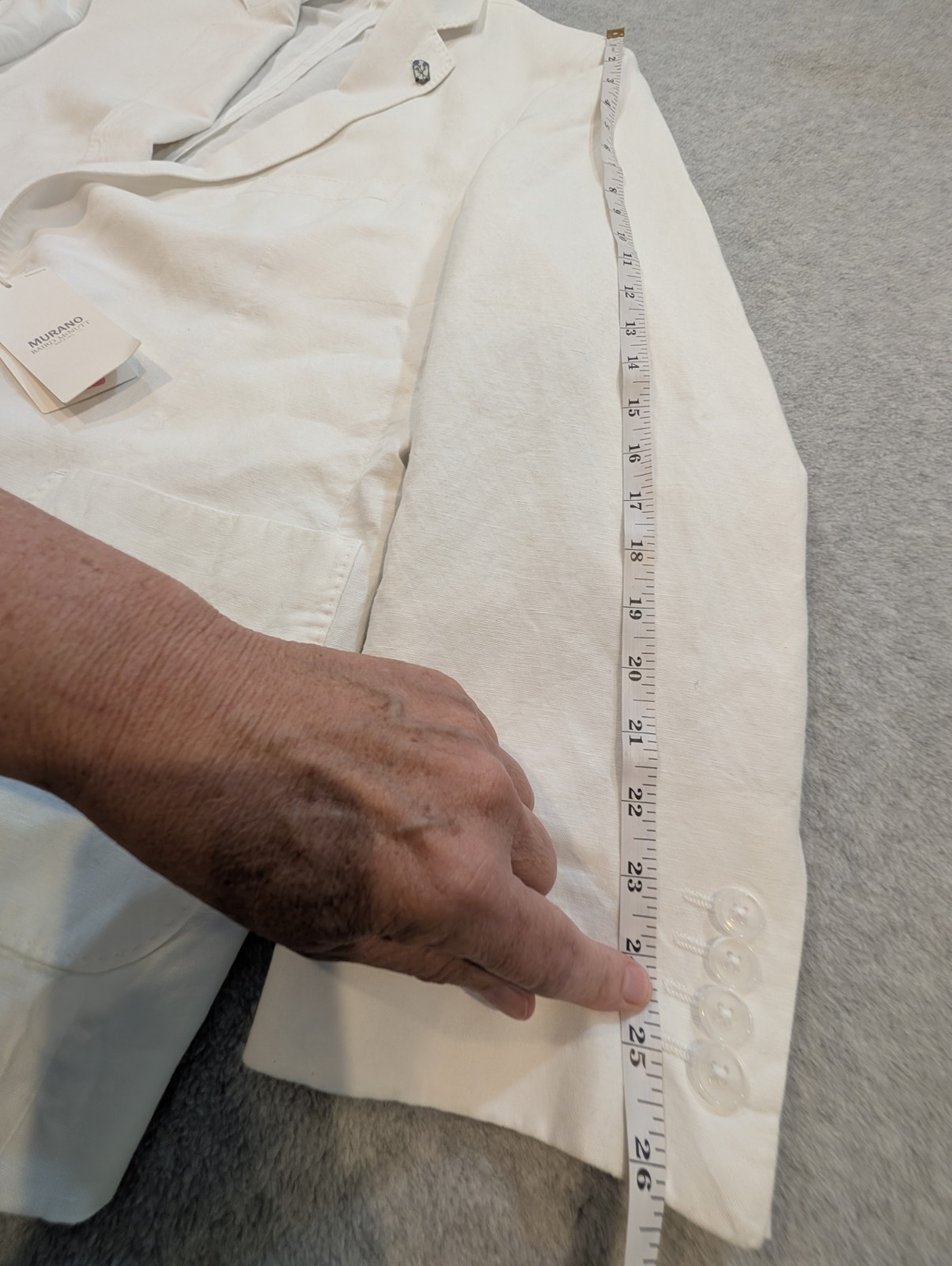 Baird McNutt Murano White Linen Blend Blazer Jacket Mens 2XB Single Breasted