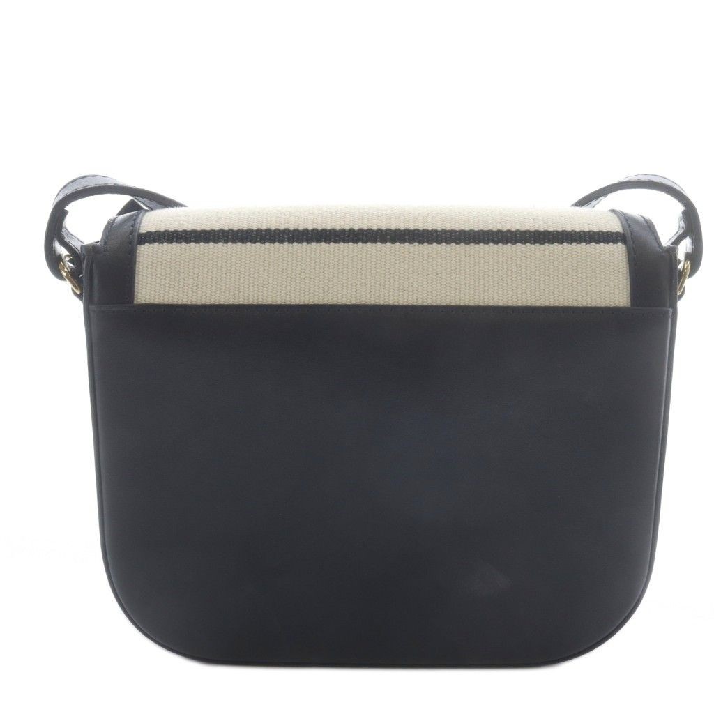 DEMELLIER SMALL VANCOUVER Shoulder Bag One Shoulder Border Canvas Leather White