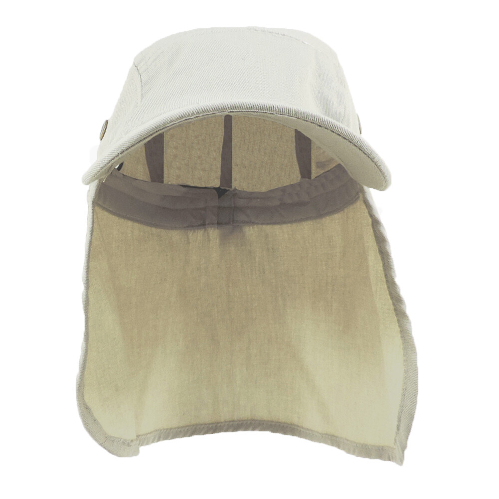 Foreign Legion BDU Cadet Long Neck Flap Hat Military Flat Top STONE BEIGE Cap