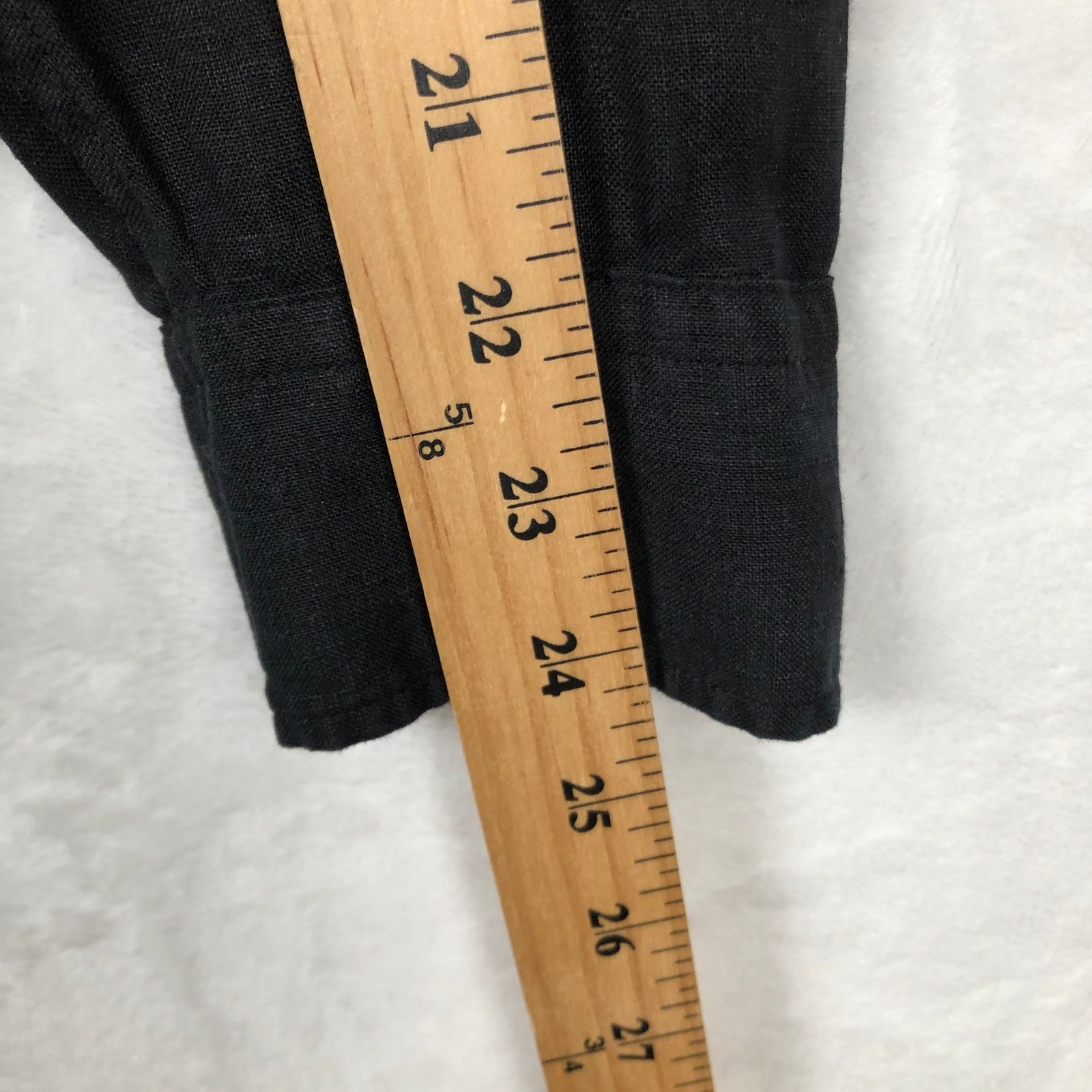 Murano Baird McNutt 100% Irish Linen Band Collar Shirt Men’s M Black Button