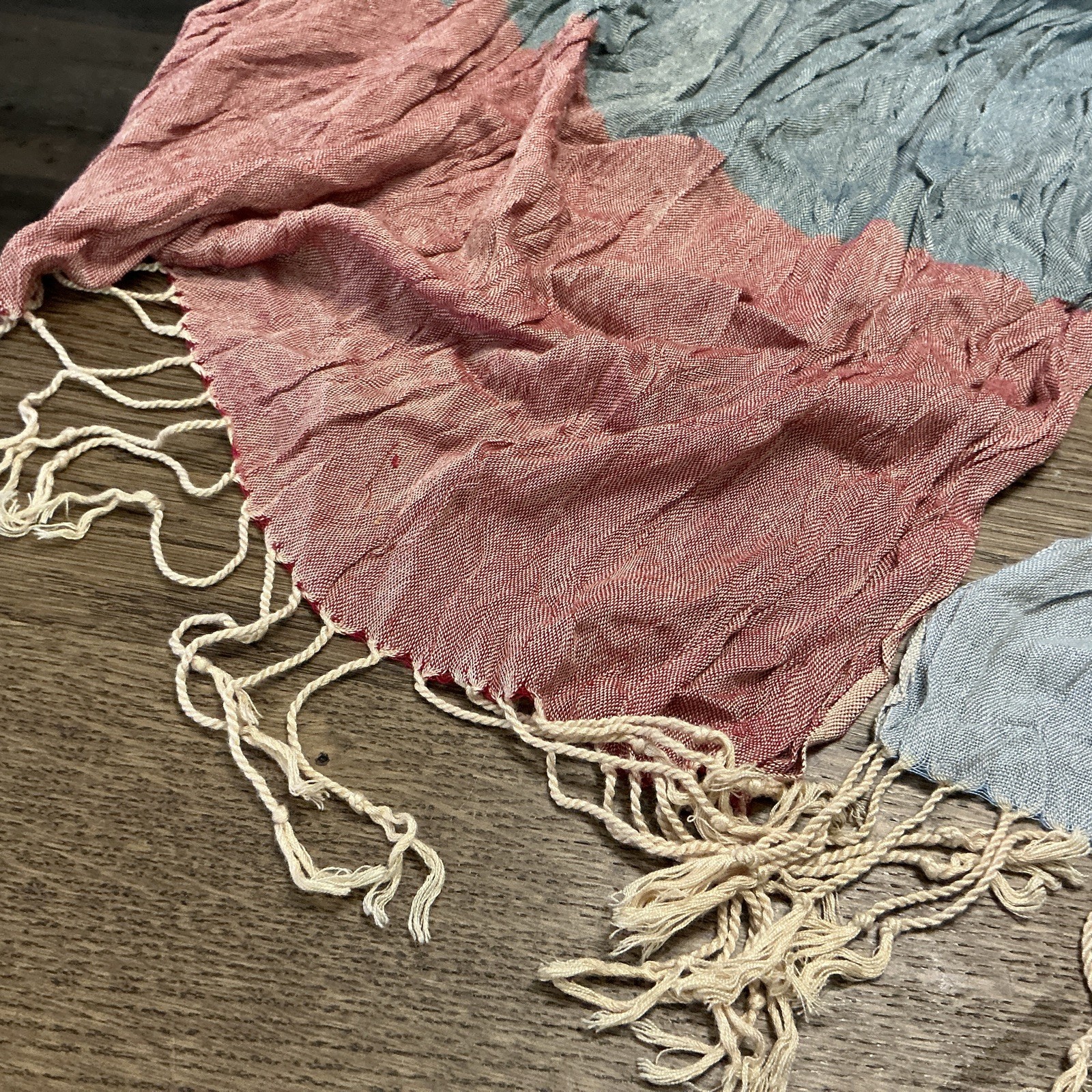 Pink, Green, Tan Scarf – Wrap – Casual – Boho – 64 Inches