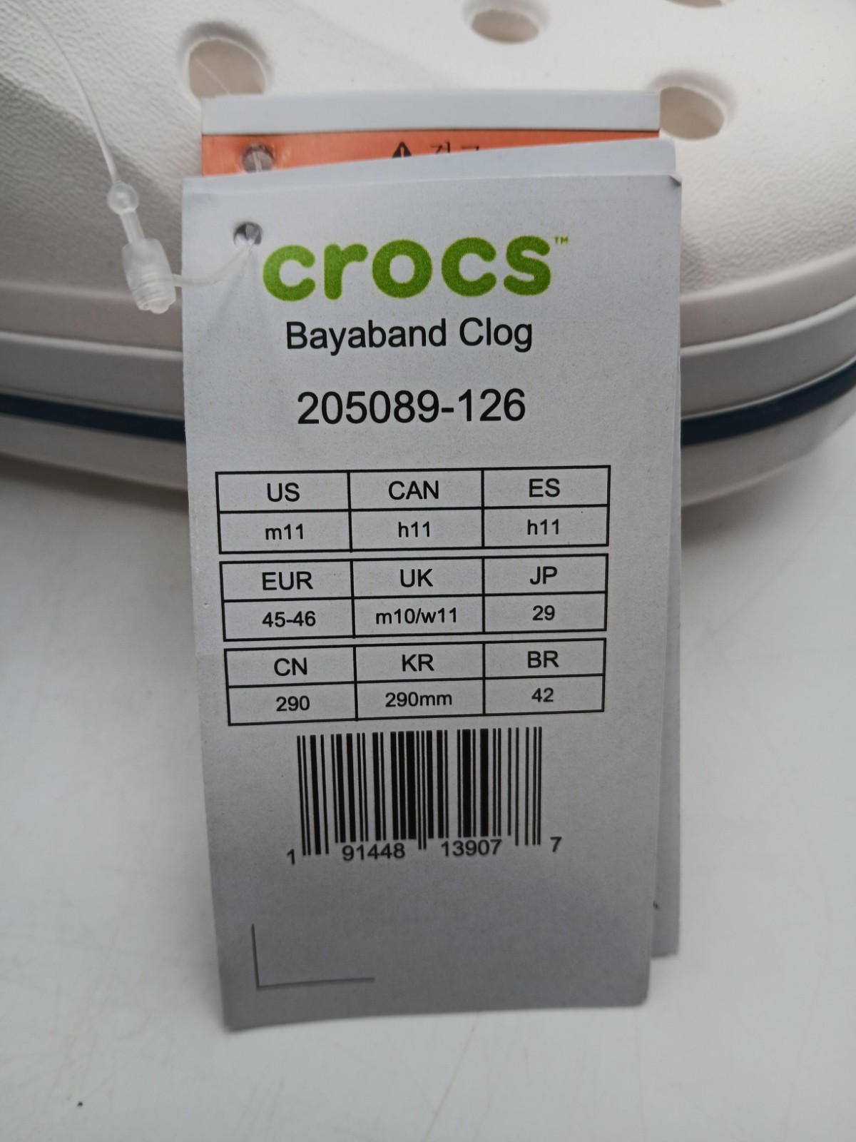 Crocs Bayaband Clogs White Unisex Size 13 Women 11 Men