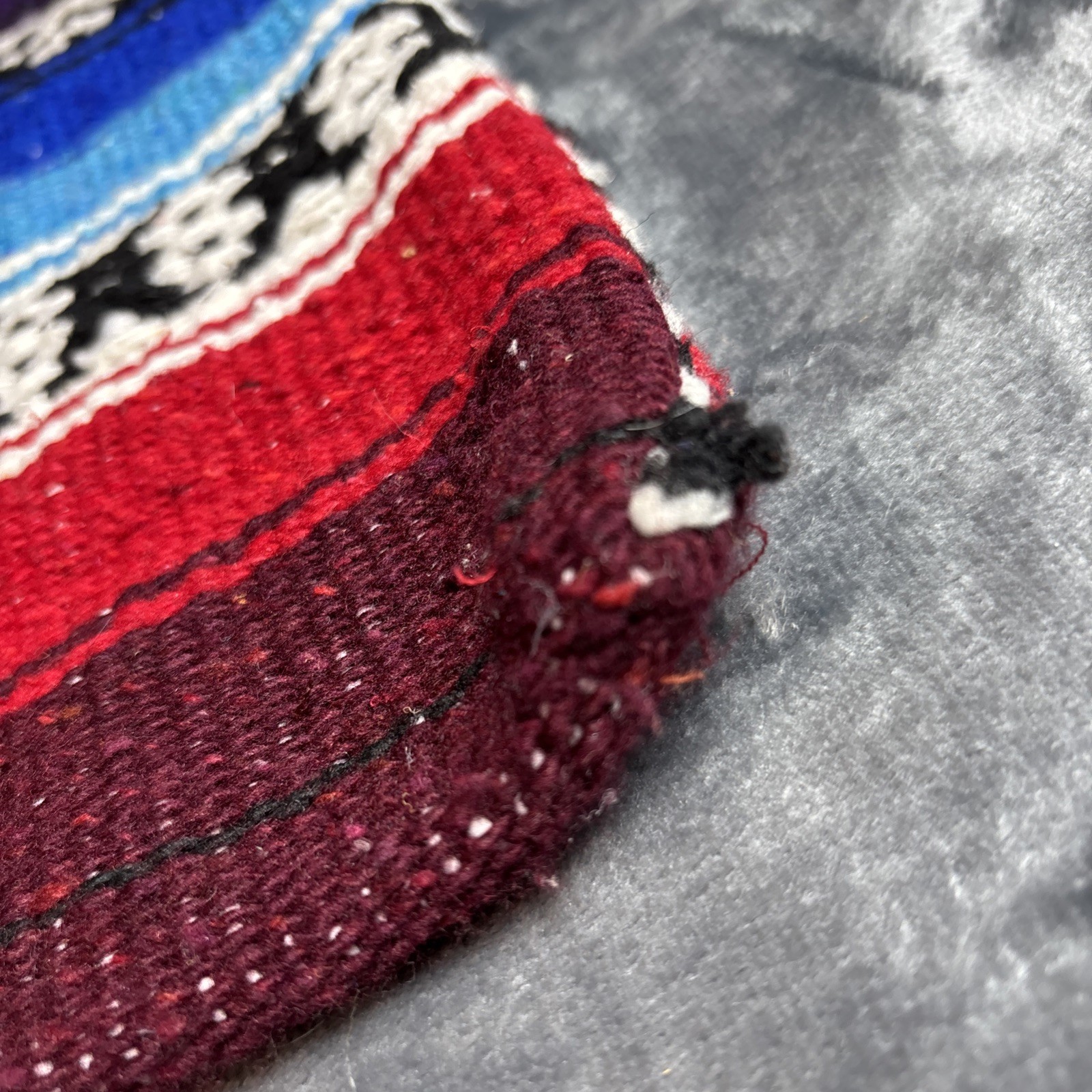 Mexican Blanket Purse Tote Bag Red Blue Purple Rectangle Crossbody Woven Boho