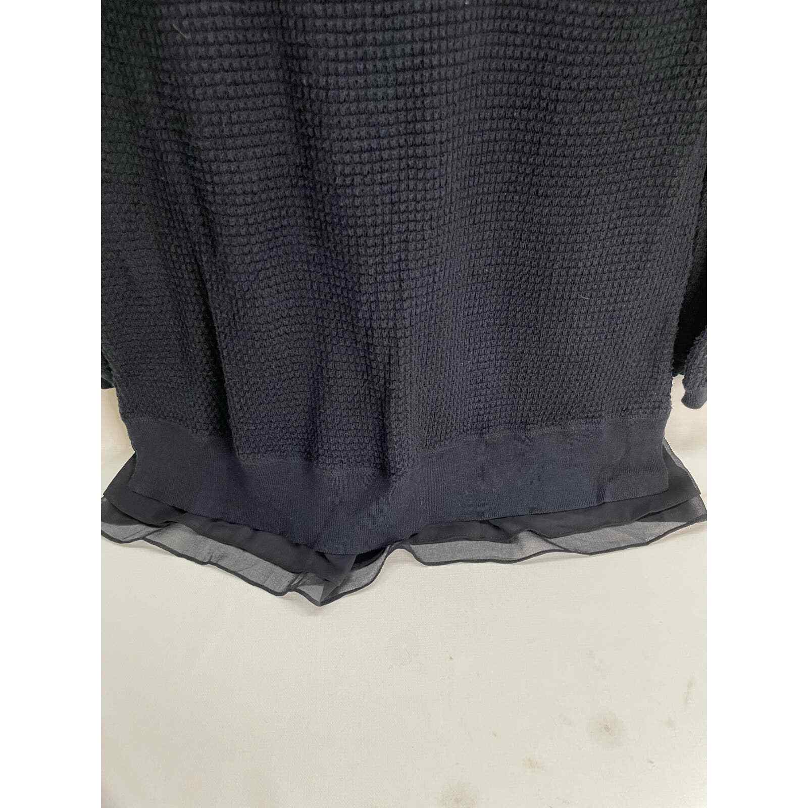 Logo by Lori Goldstein Black Knit Sweater Mixed Medium Size Large Comfy Warm