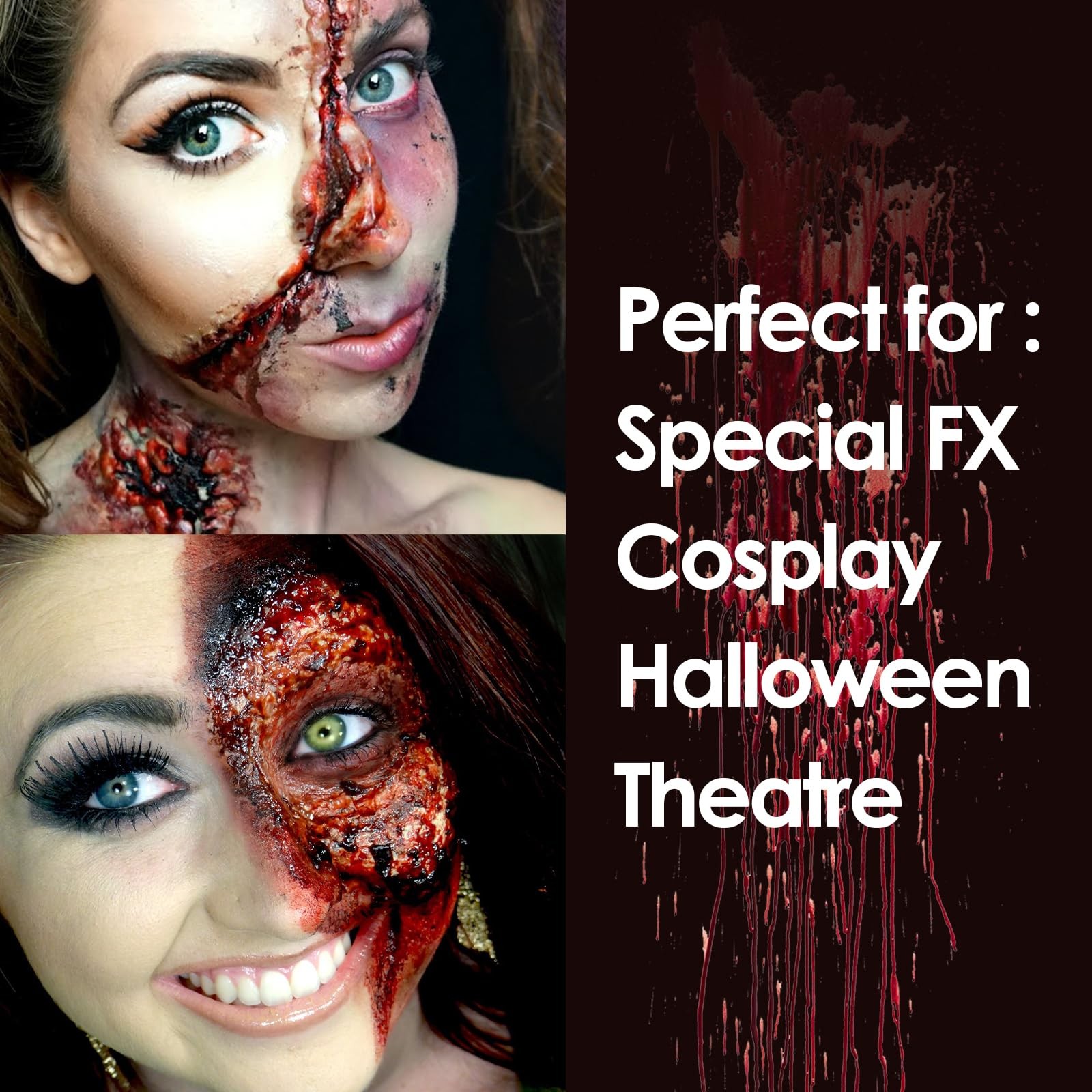2.2 fl oz Liquid Latex Halloween SFX Makeup Kit, Clear Adhesive Latex Glue fo…