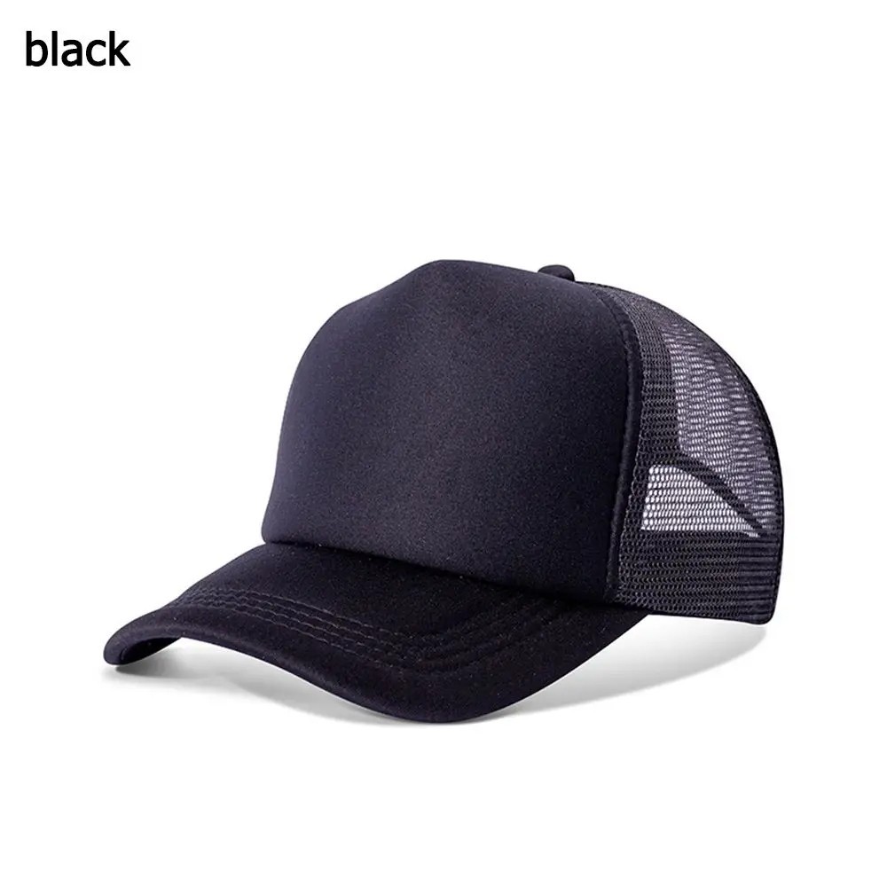 Mens Womens Trucker Hat Mesh Back Plain Solid Snapback Baseball Cap Blank Visor