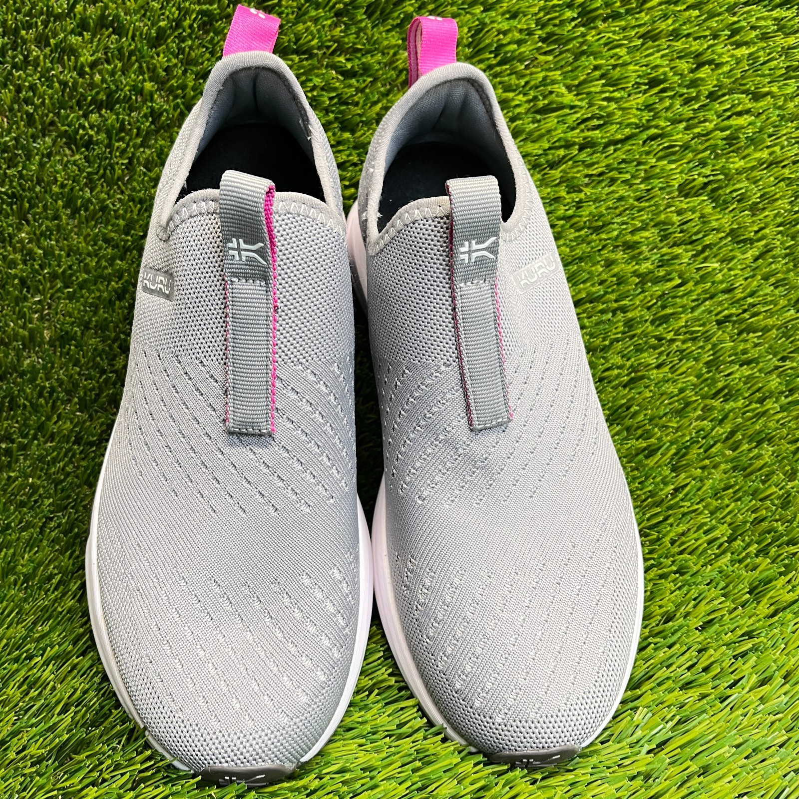Kuru Atom Womens Size 7.5 Gray Purple Athletic Walking Slip On Shoes Sneakers