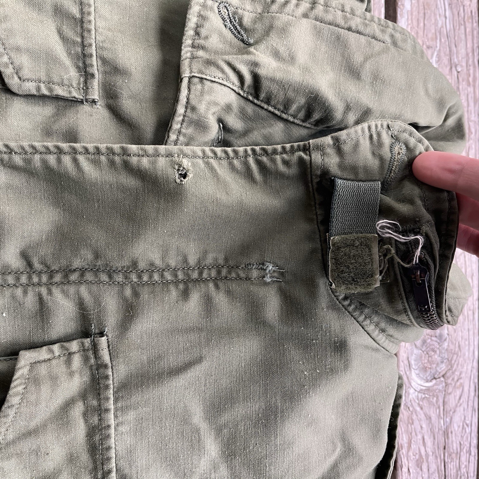 Vintage M-65 Field Jacket Olive Drab Green Military Utility Coat Medium