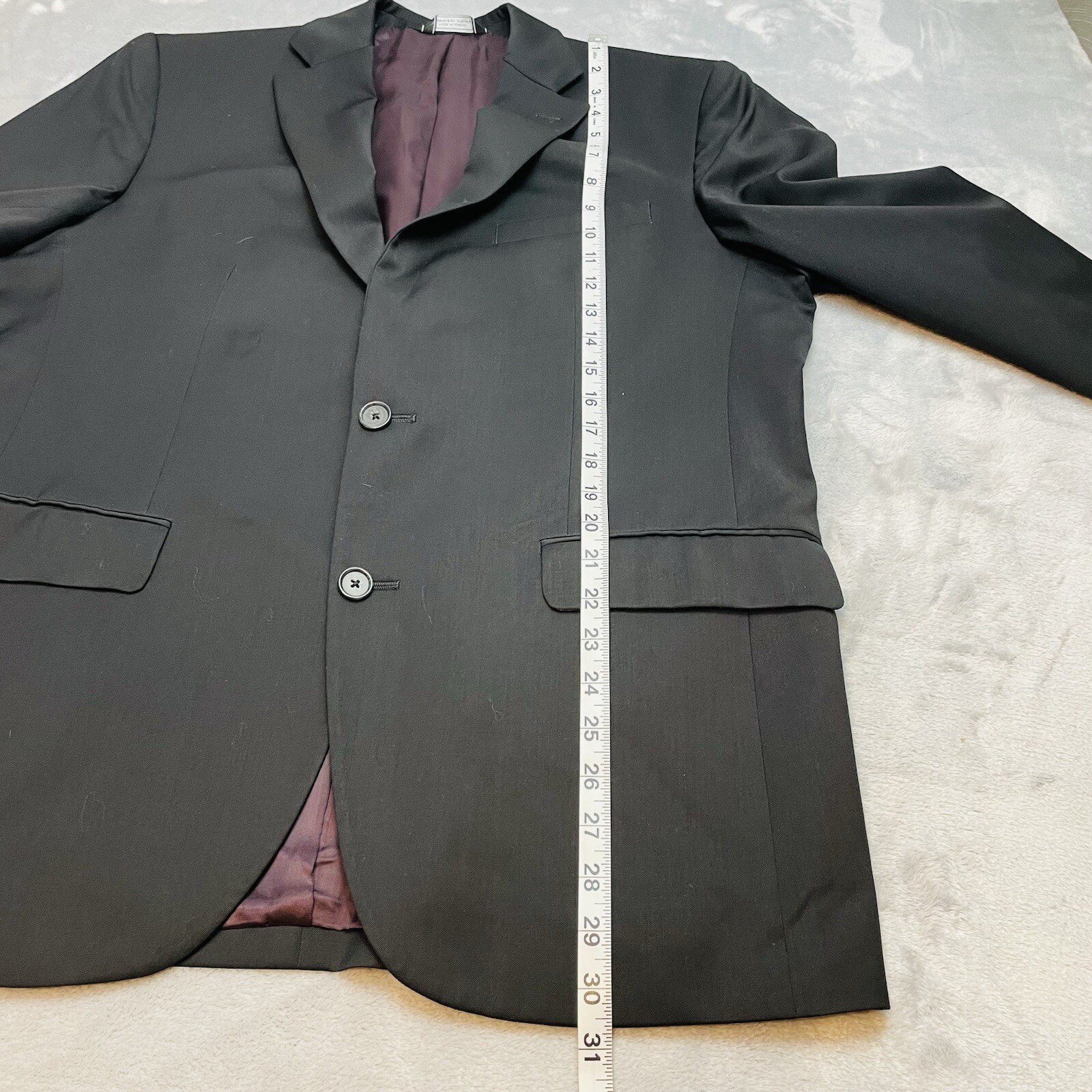 Saks Fifth Avenue Mens Everest Blazer Jacket Size 42R Black Marzotto 100% Wool