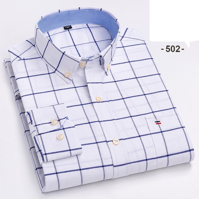 Mens Oxford Shirts Formal Business Long Sleeves Cotton Casual Dress Shirts Tops