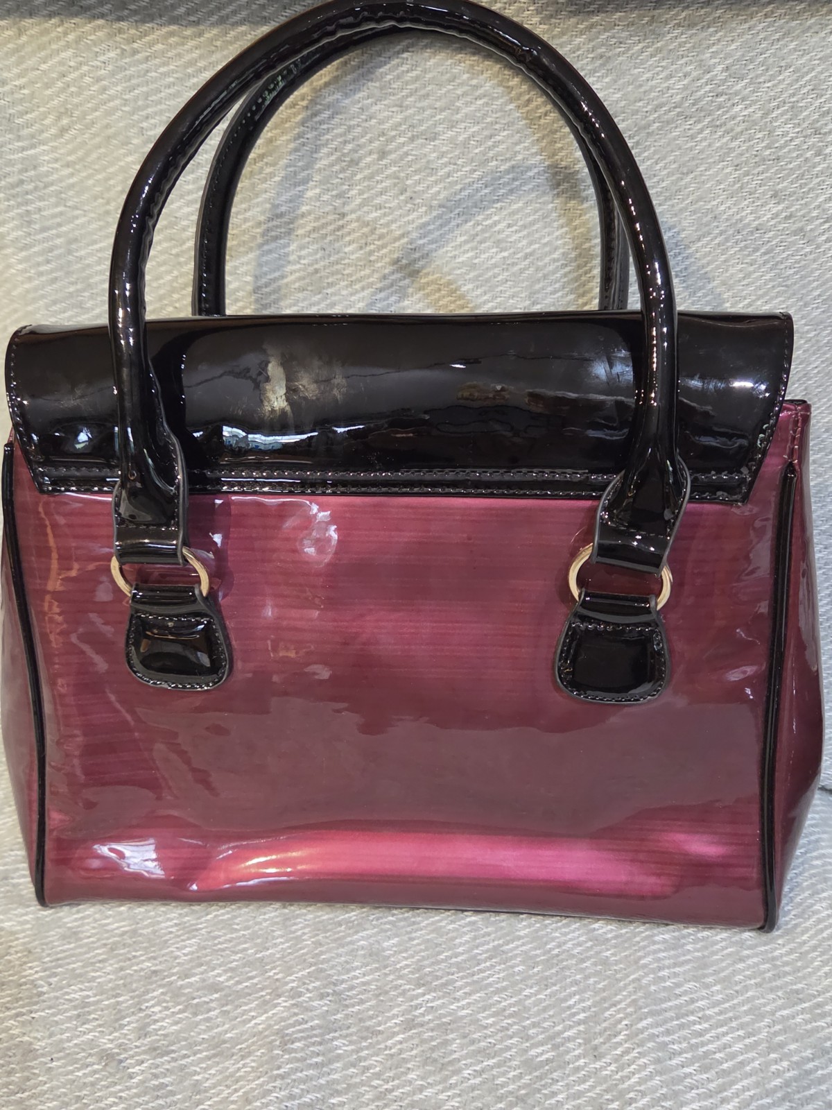 Julia And Michael Burgandy Black Handbag Purse Set
