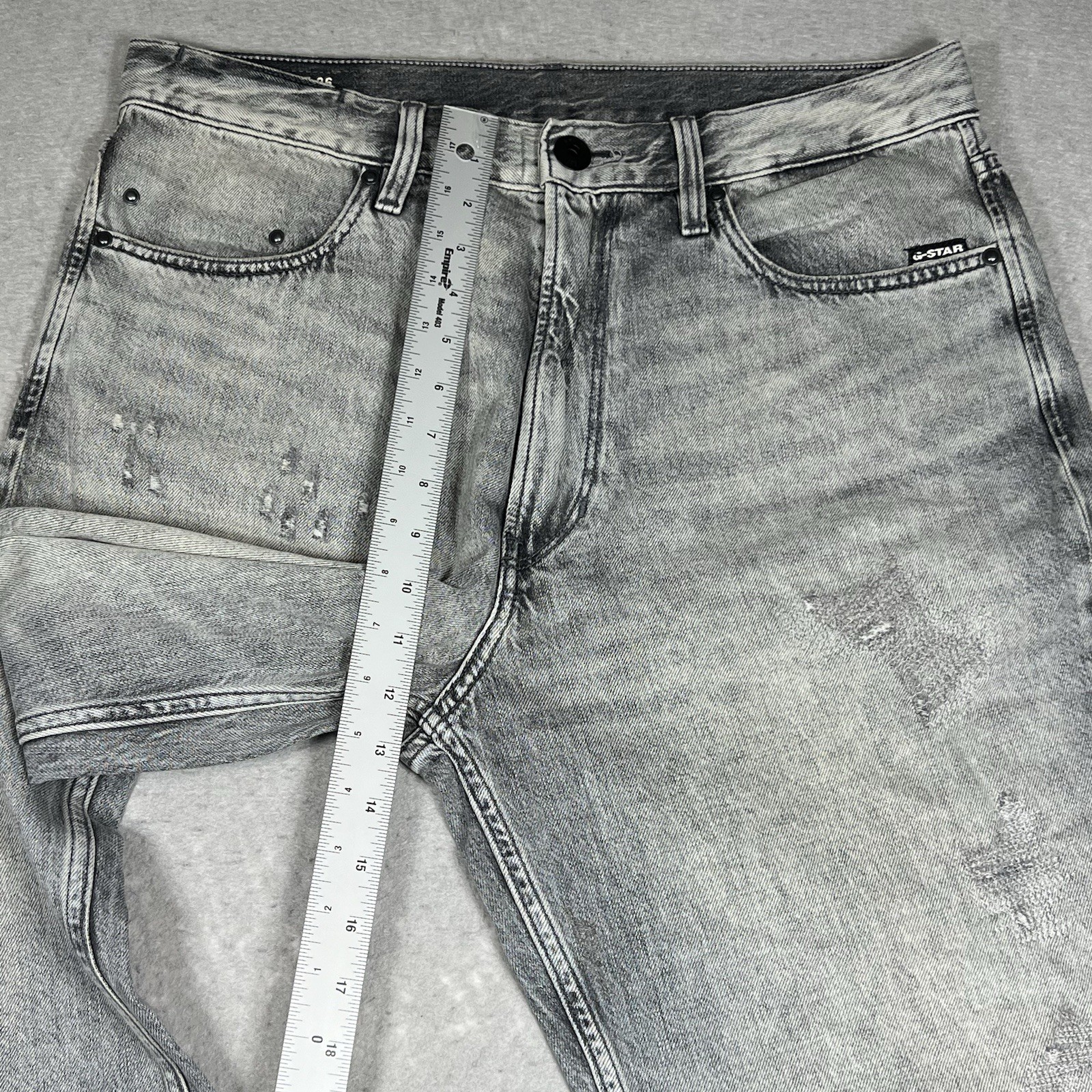 G Star Jeans Raw Type 96 Loose Distressed Zipper Fly Gray Size 32X28 Y2K Style