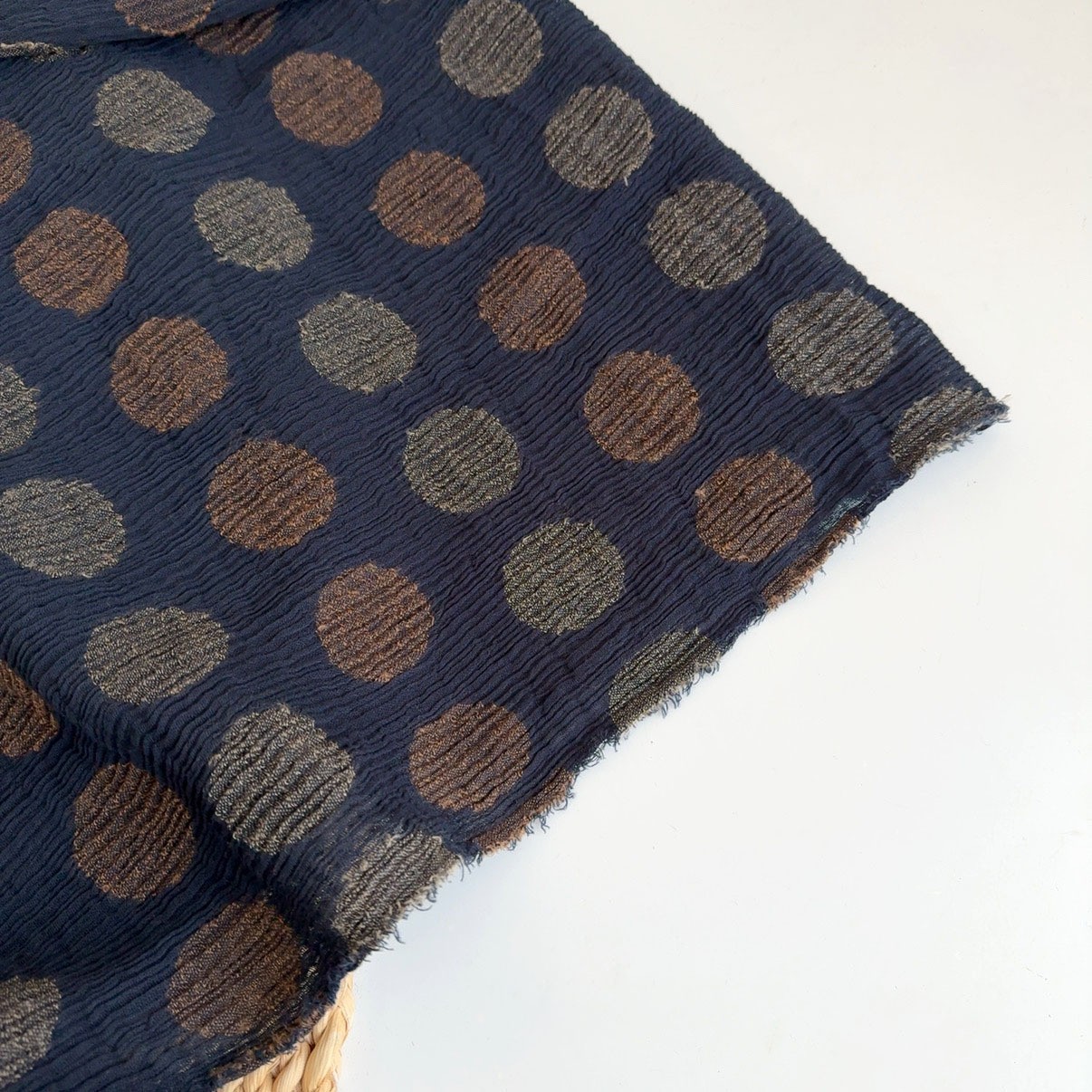 Cotton Linen Blend Jacquard Scarf Lightweight Vintage Wrinkle Shawl Spring