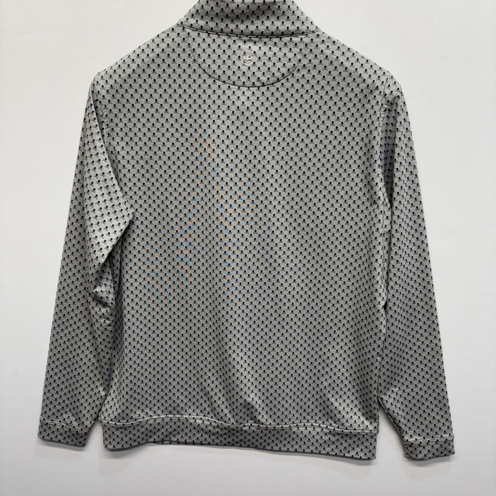 Peter Millar Men 1/4 Zip Pullover Golf Top Size Large Skull Prints C103 -16