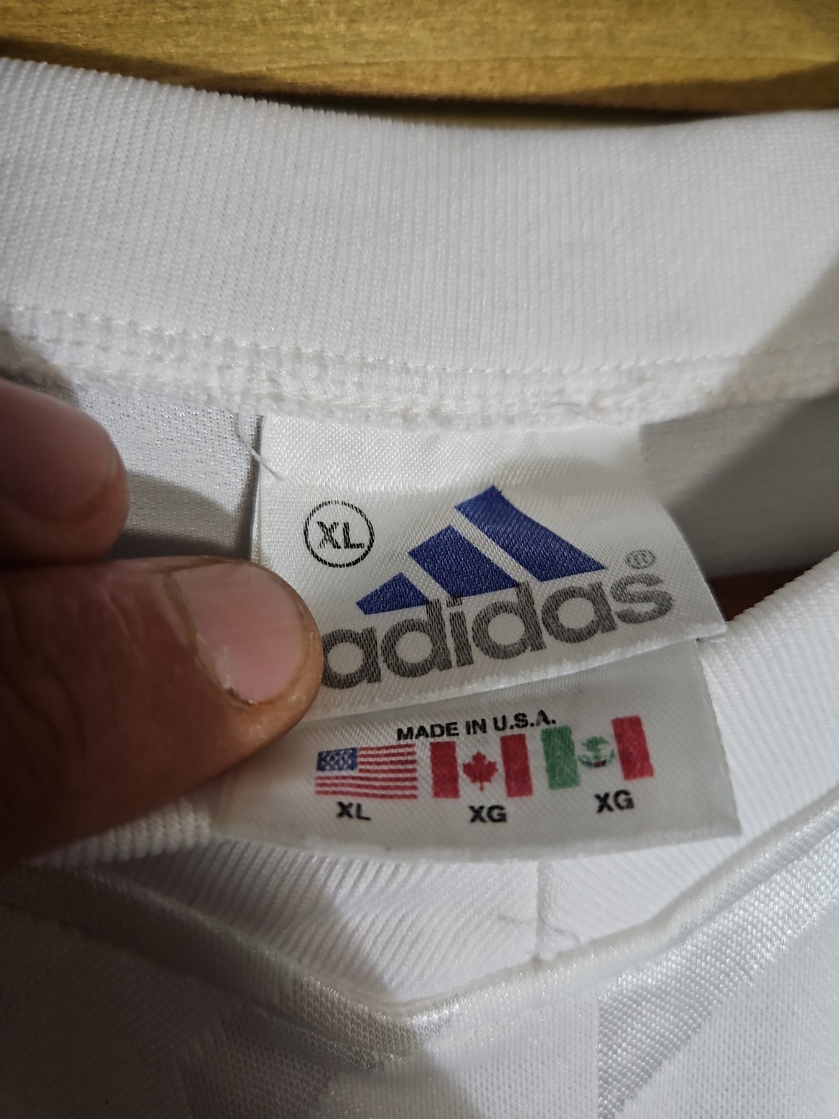 Vintage 90s Adidas Satin Silky Blank White Soccer Jersey 3 Stripes Men’s XL