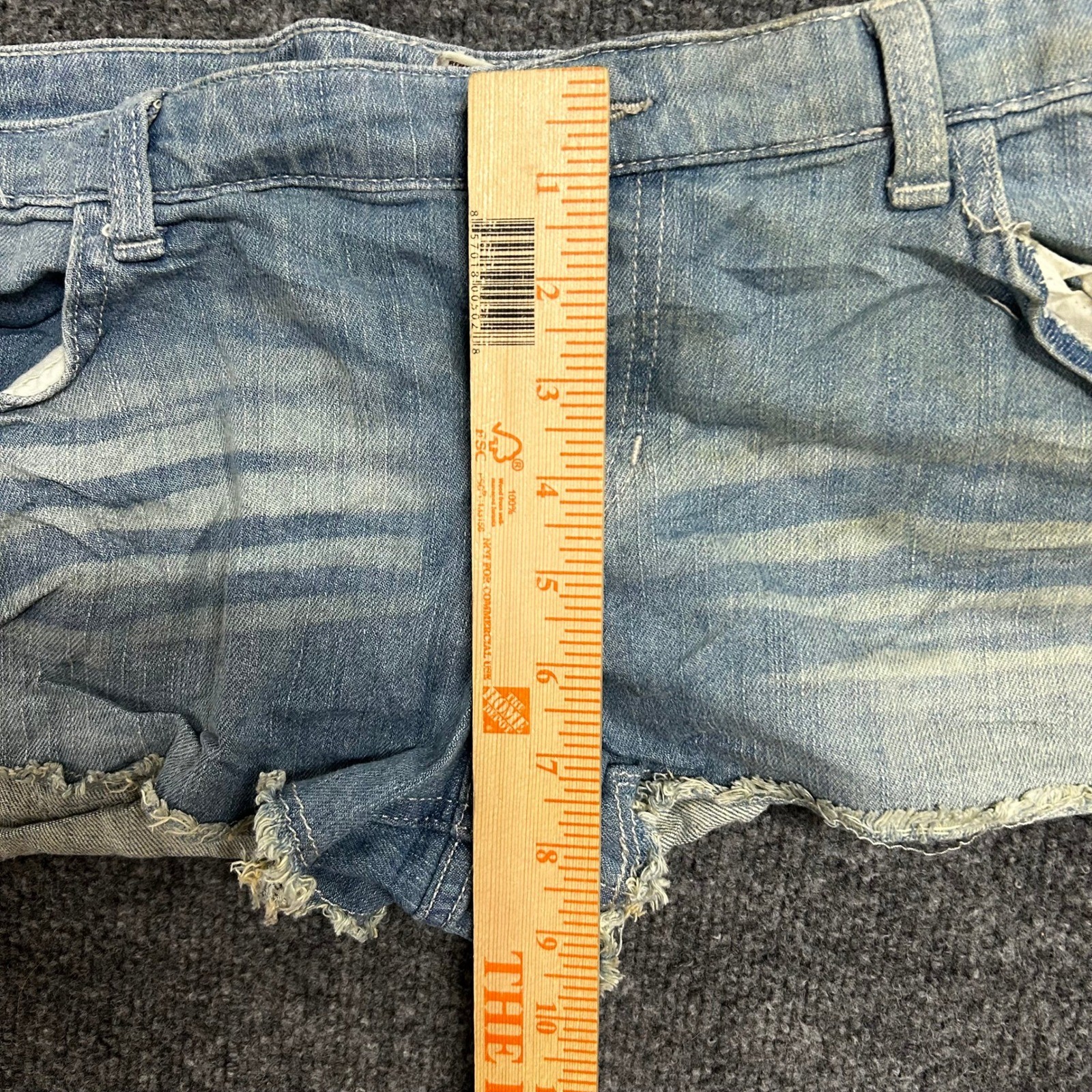 Mudd Denim Shorts Womens Size 15 Blue Low Rise Cutoff Raw Hem Casual Stretch