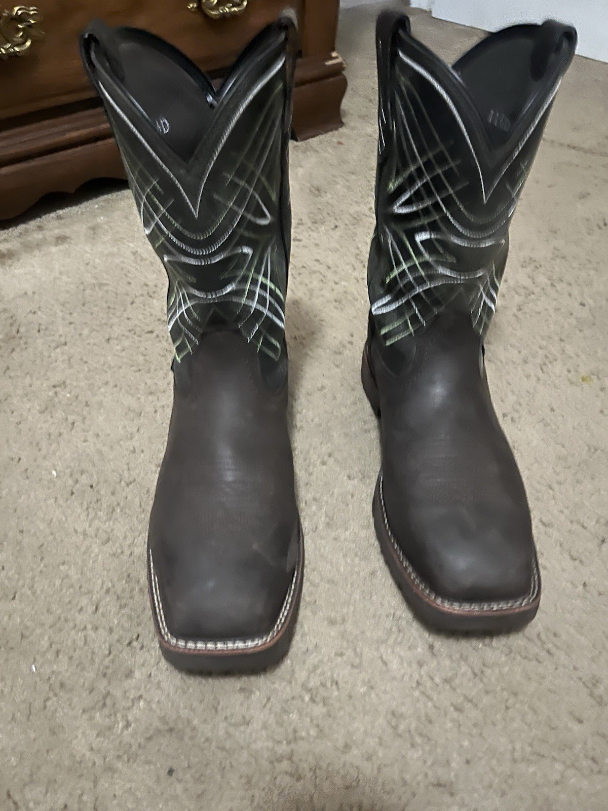 Ariat Waterproof Steel Toe Pull-On Western Work Boots Brown Men’s 11.5 D