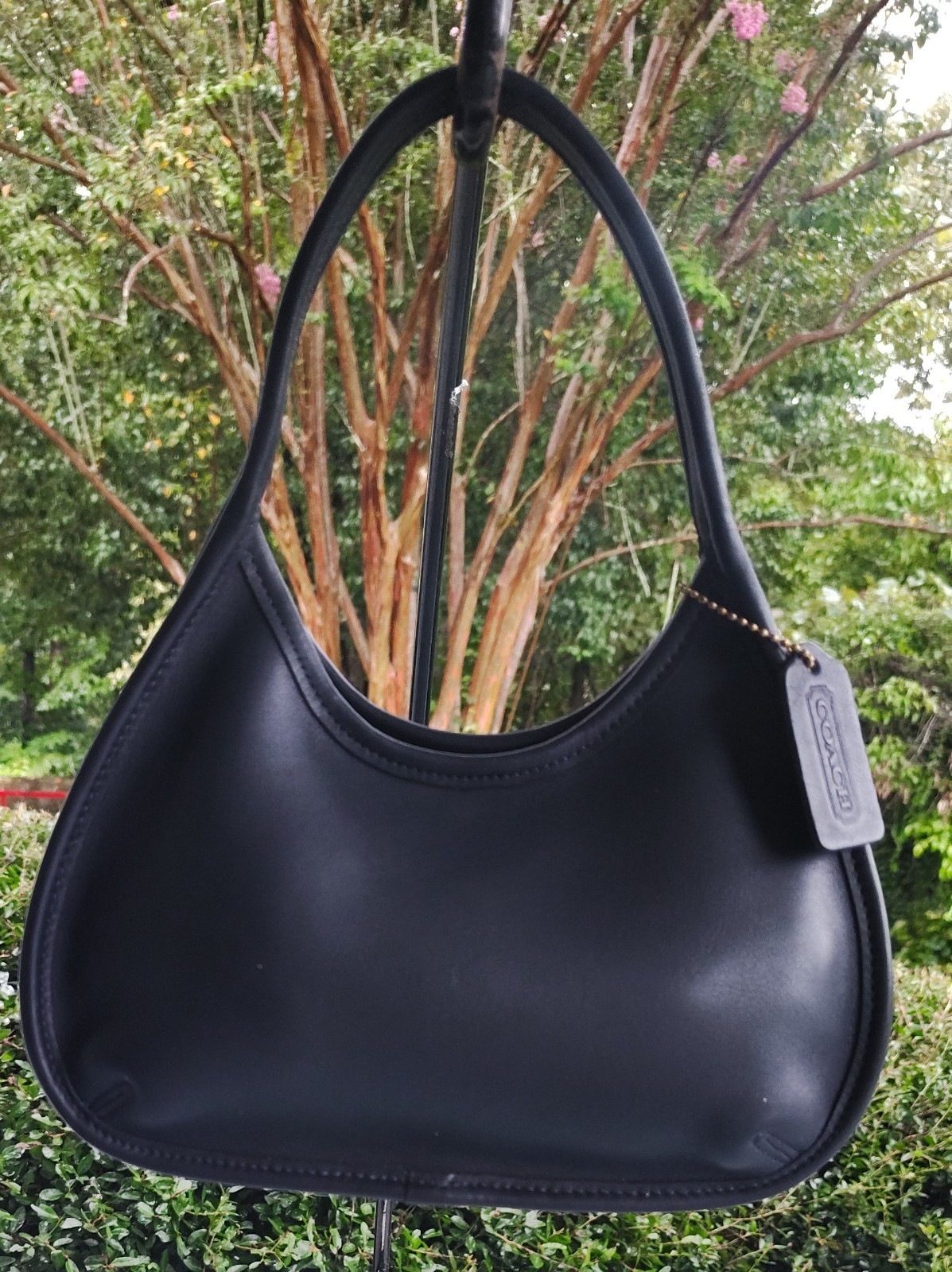 Coach RARE MINI 9027 Vintage Navy Blue Leather Ergo Shoulder Bag