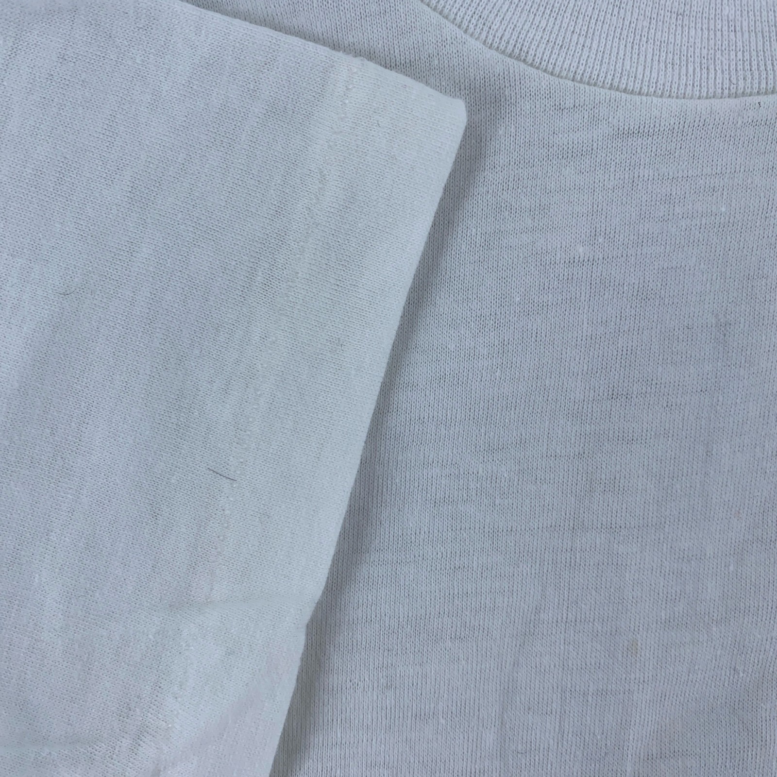 Vintage 80s Permanent Press Blank White Shirt Mens XS 50/50 Poly Cotton Made USA