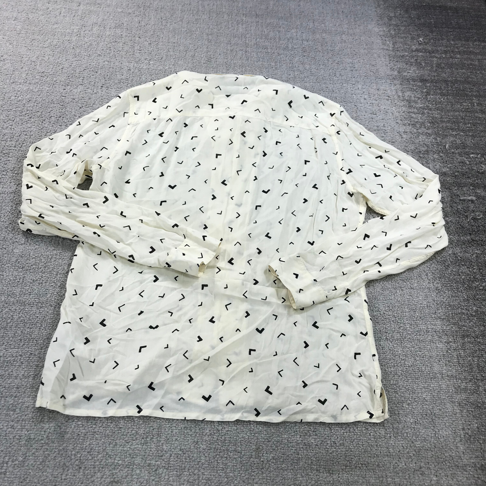 Allsaints Shirt Mens Medium Button Up Check Yellow Vee LS Black Casual Adult