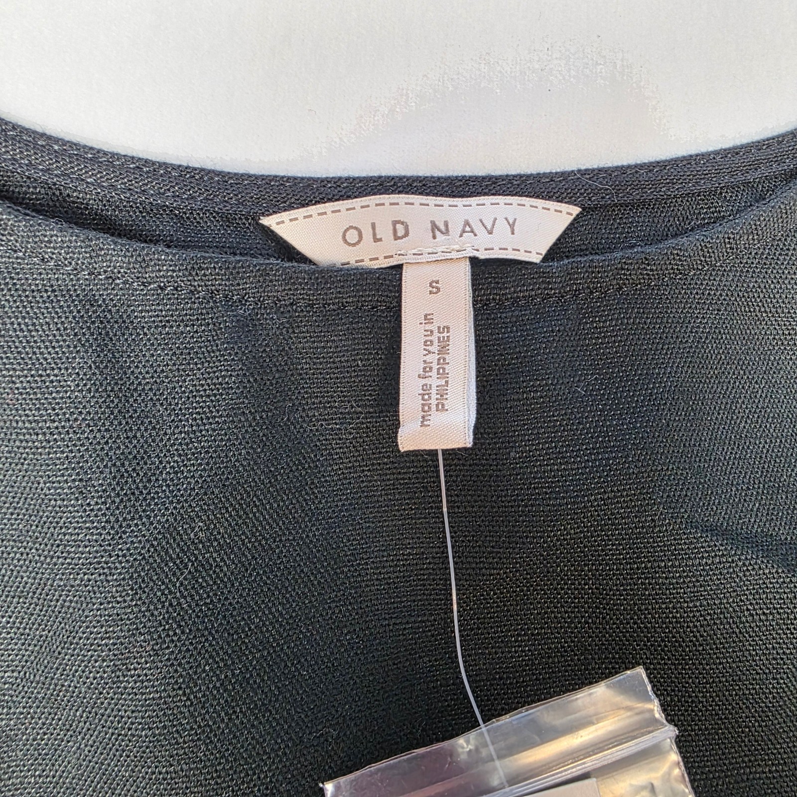 Vintage Old Navy Y2K Jumper Dress Black Small Linen Blend Tags
