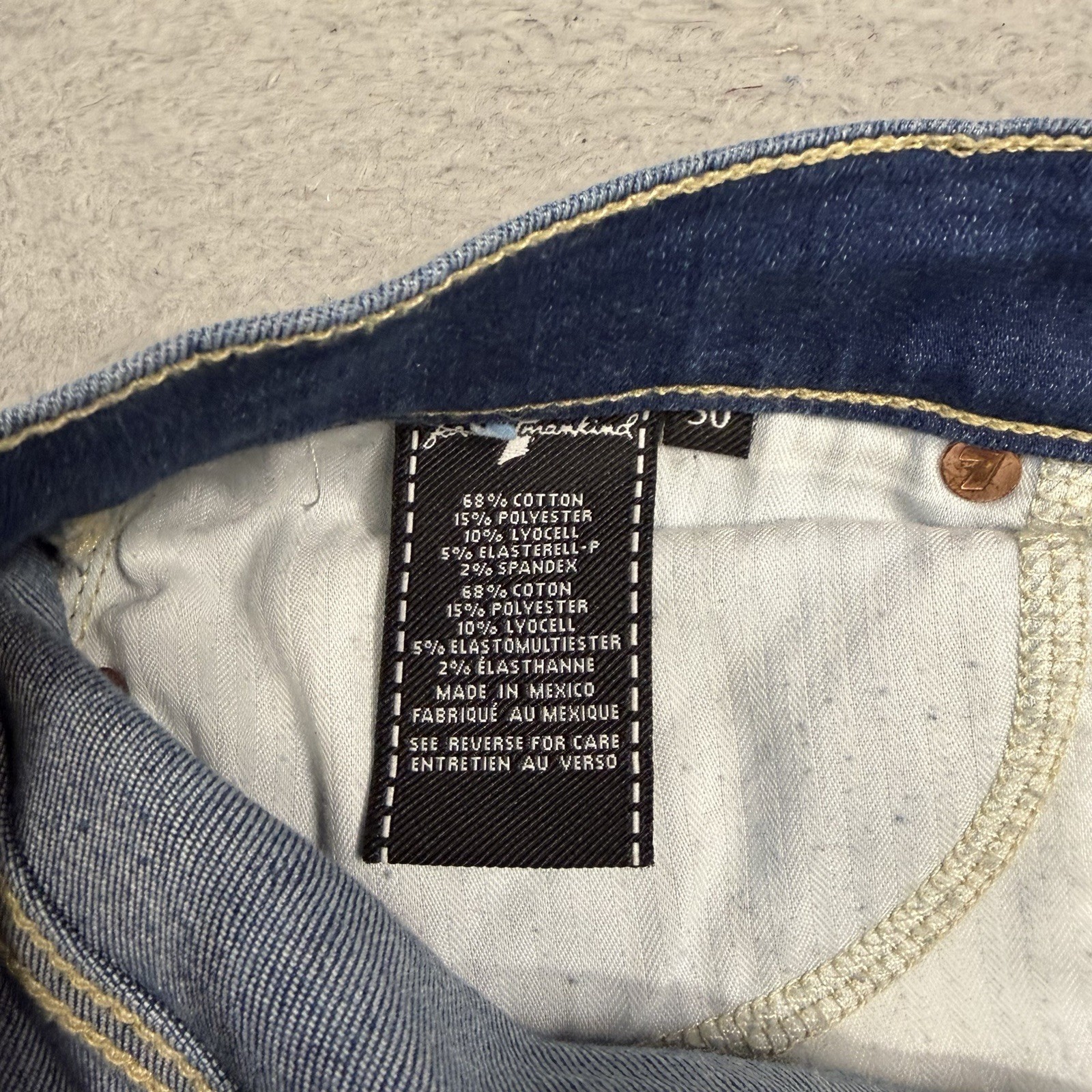 7 For All Mankind Dojo Jeans Womens 29 Blue Flare Mid Rise Dark Wash Denim Pants