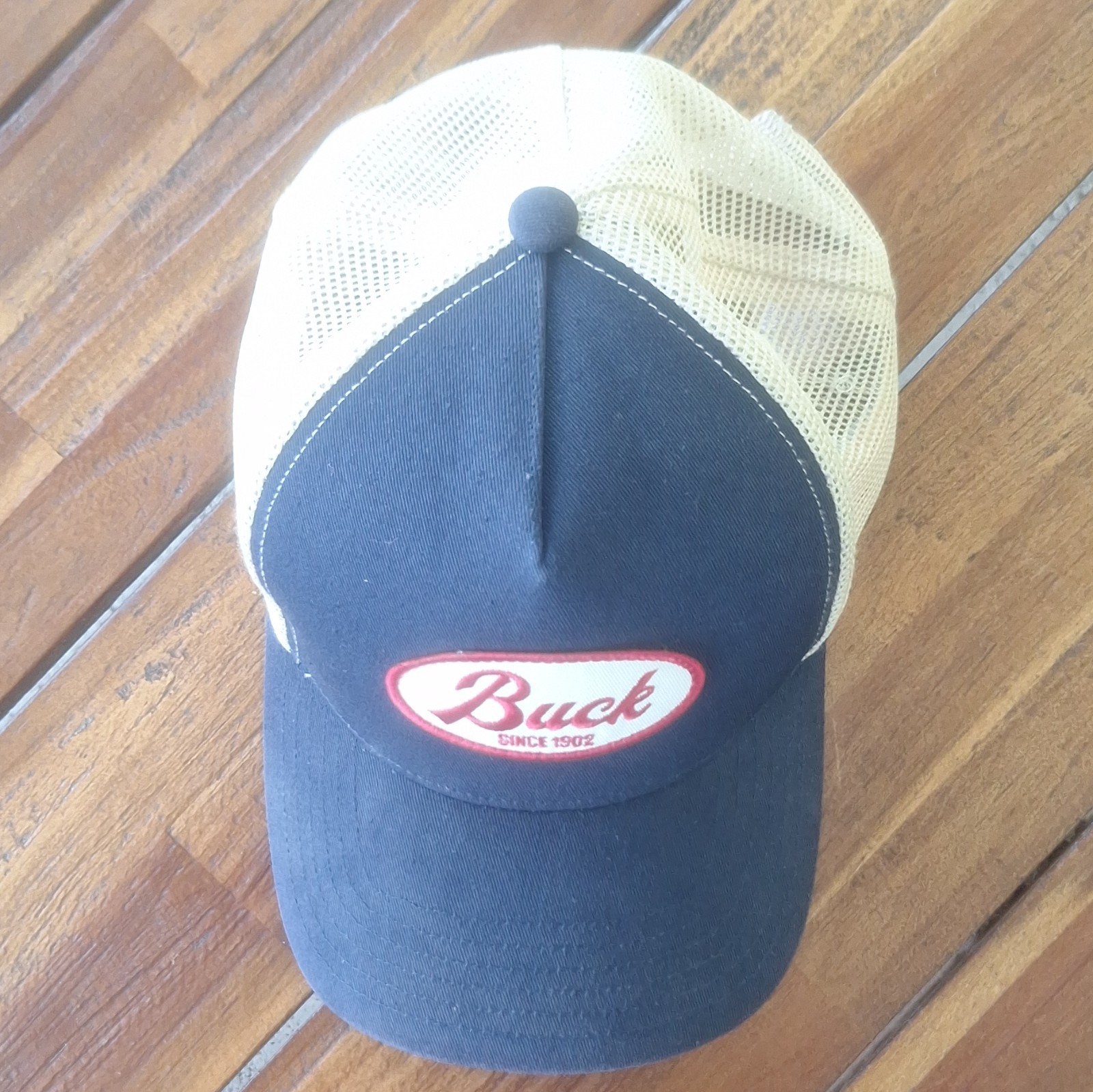vintage Buck Knife Trucker Hat With Mesh And Snap Back