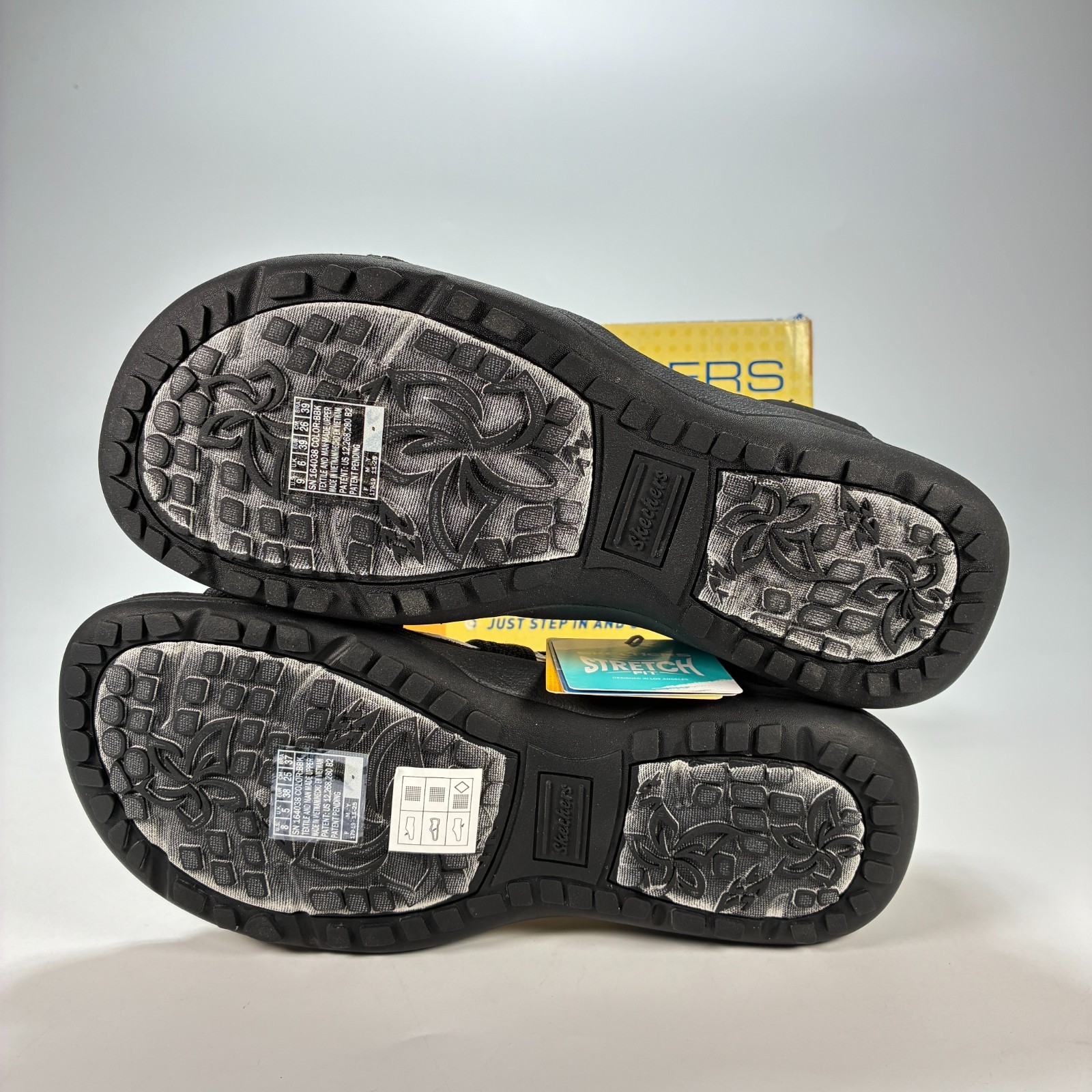 Skechers Slip-ins Reggae Slim Daily Vibe Black Casual Sandals 164038 Womens Sz 9