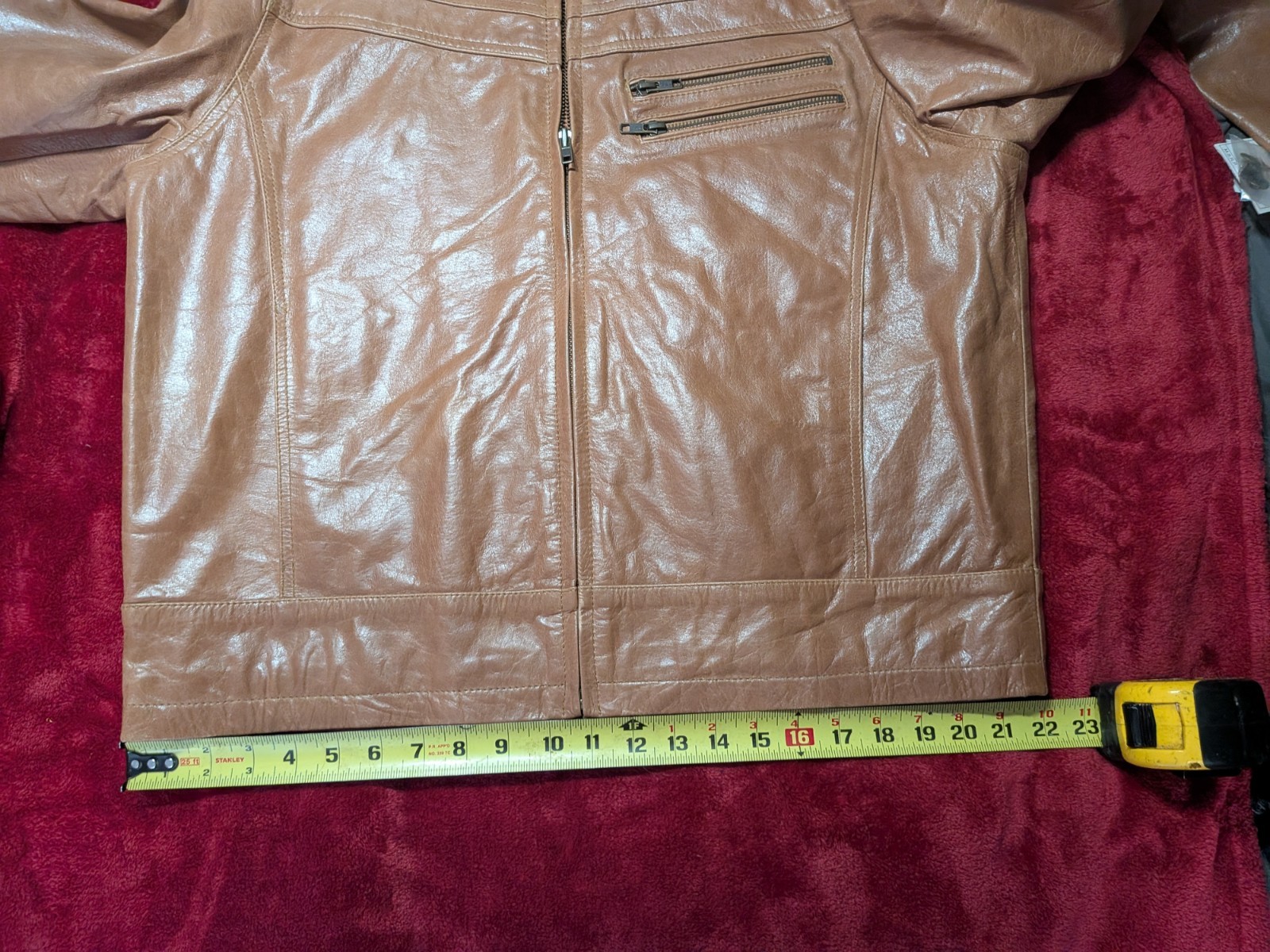 NWT Tanners Avenue 100% Genuine Leather Jacket Men’s XL In Cognac Color