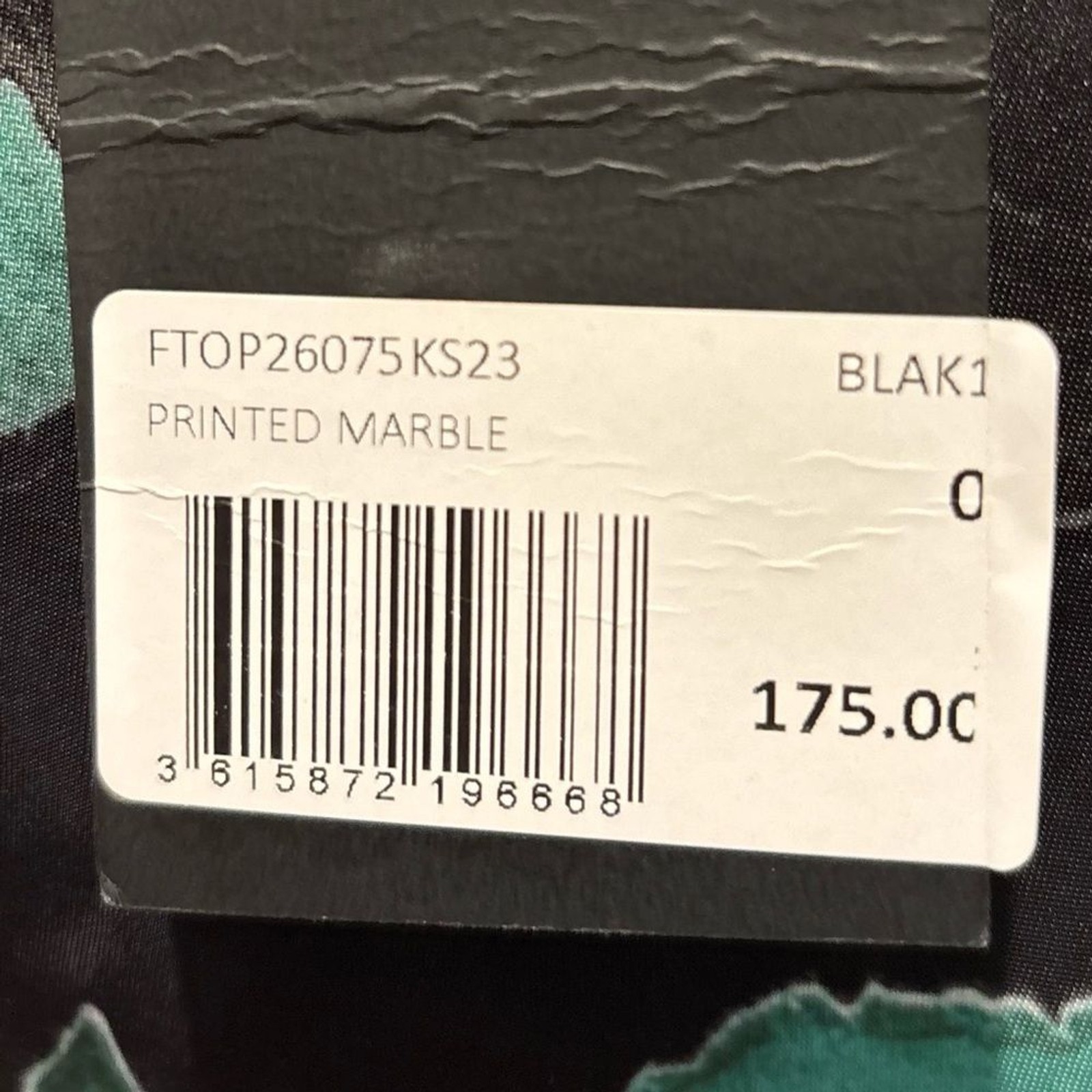 The Kooples Teal and Black Wave Pattern Tank Top Printed Marble