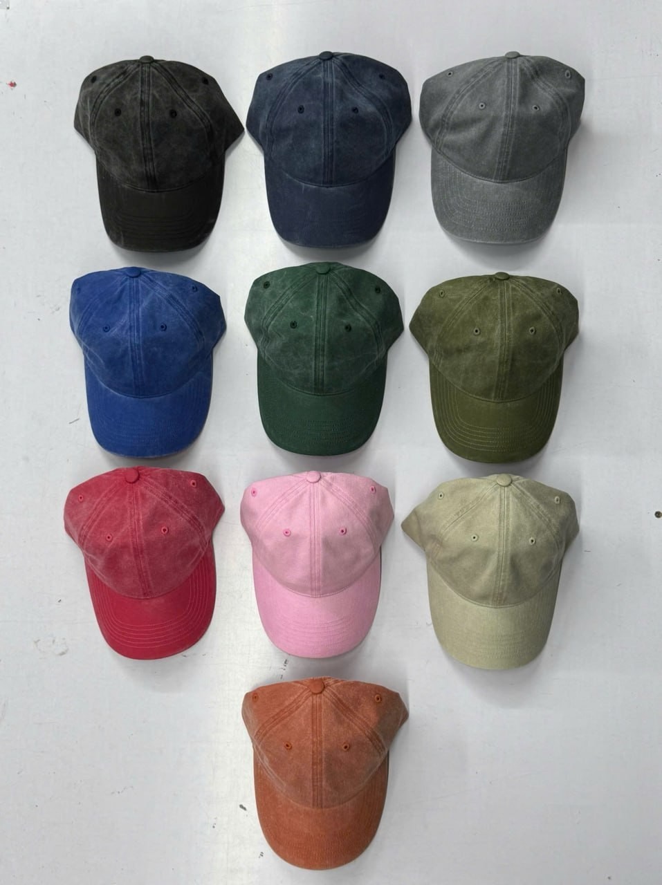 Dyed Cotton Washed Solid Plain Polo Style Baseball Ball Cap Hat Dad