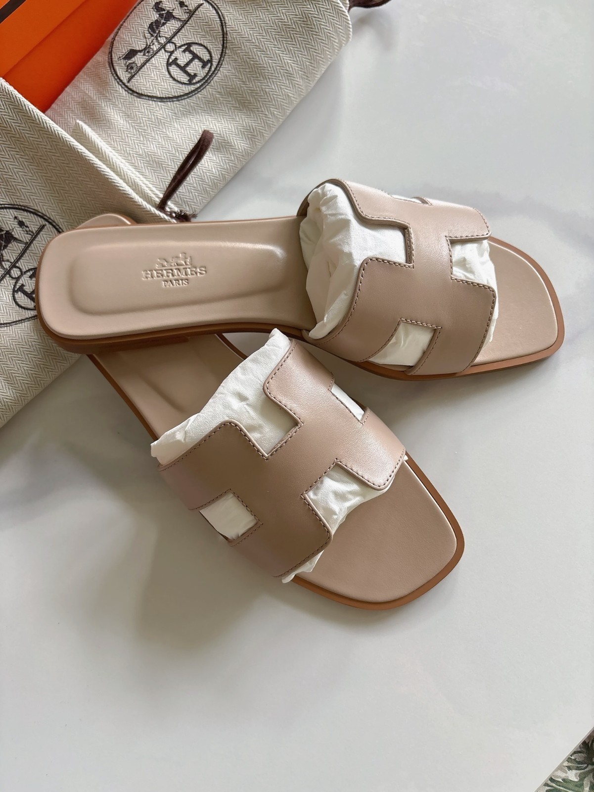 brand new hermes oran sandal beige cream camel nude multiple size 37 38 39 40 41