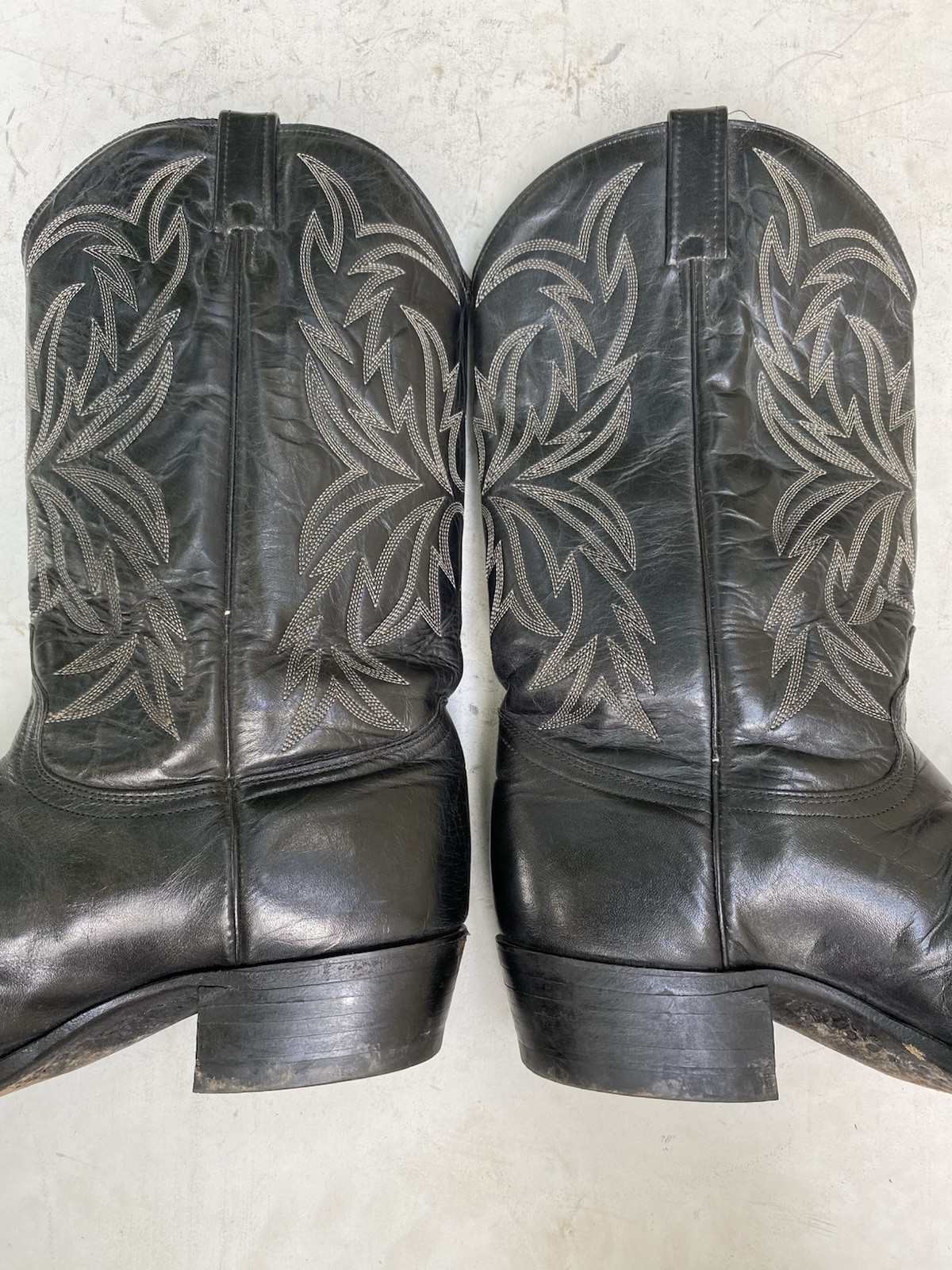 J Chisholm Thieves Market Exclusive Black Leather Cowboy Boots Men’s 11.5 D