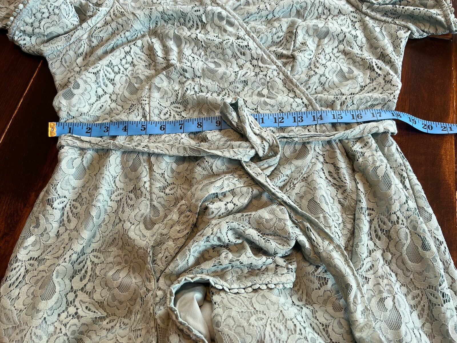 City Chic NWT Sweet Love Lace Wrap Dress Women’s Plus M/18 Sea Foam Green Short