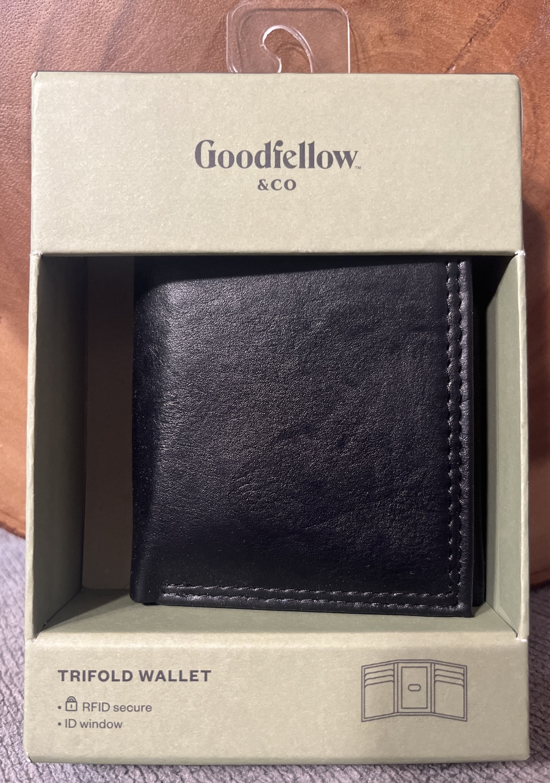 Goodfellow & Co Trifold Wallet RFID Secure ID Window Black One Size