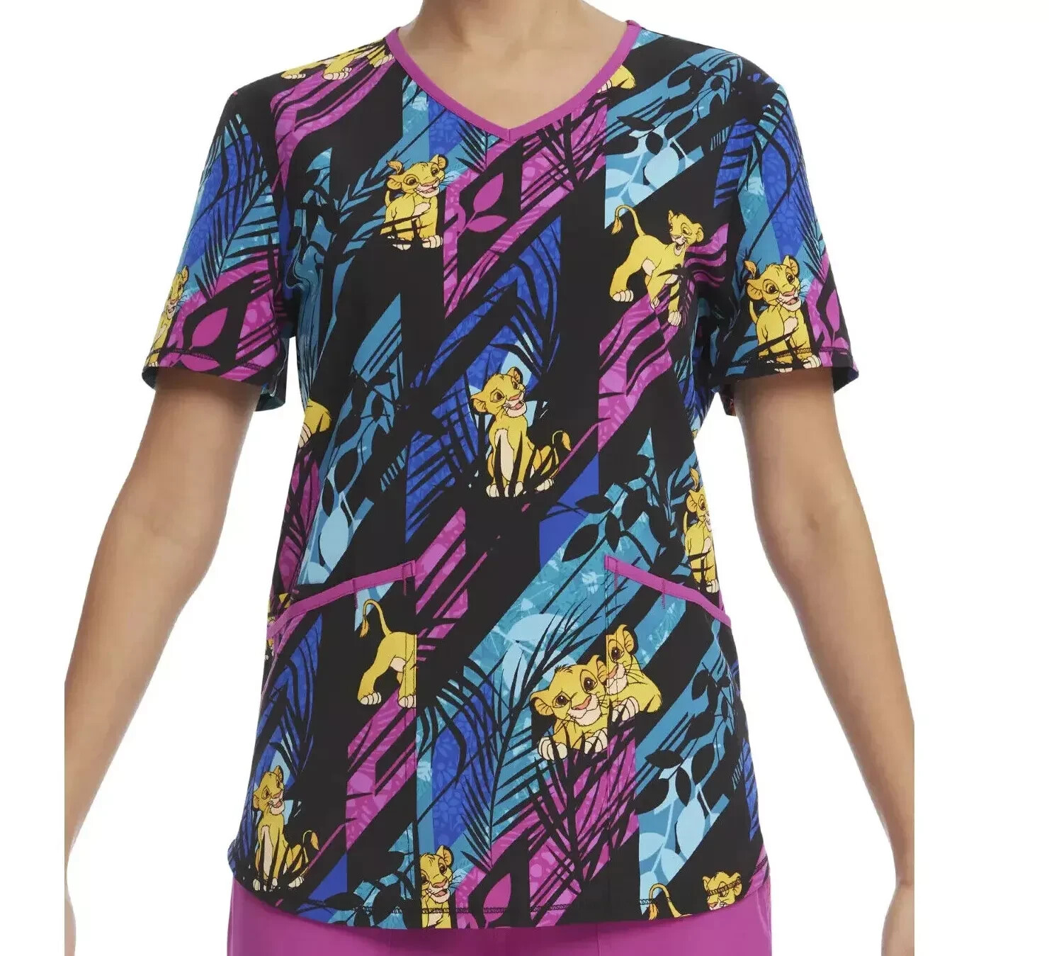 Scrubstar Disney Lion King Simba Nurse Uniform Scrub Top – Choose Size