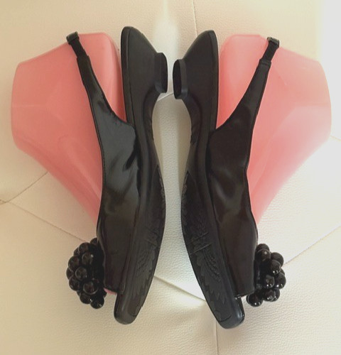 AK ANNE KLEIN Iflex Black Man Made Materials Sandals Open Toe and Back Size 7.5