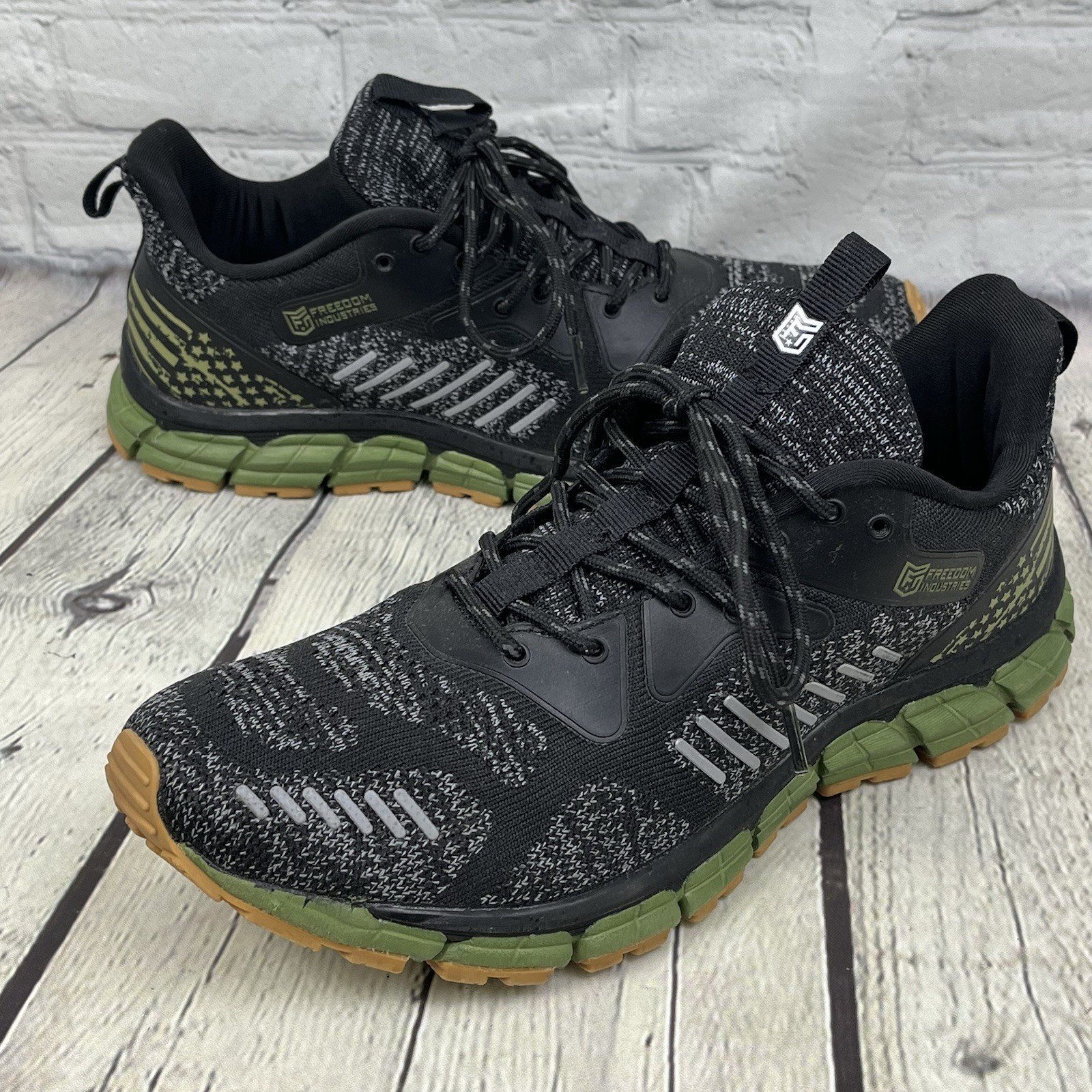 Freedom Industries XP1-RT Trail Running Shoes Mens Size 8.5 Black Green Sneakers
