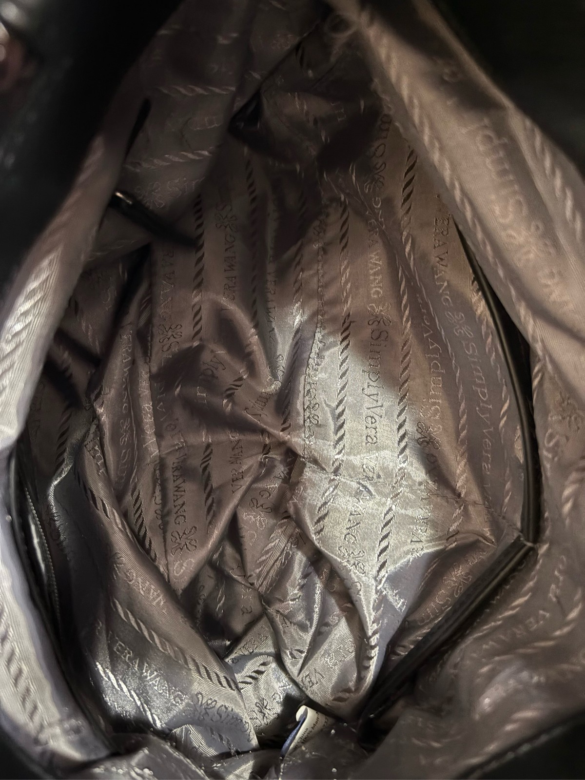 Simply Vera Vera Wang Hobo Shoulder Bag Tan Brown Faux Crocodile Print