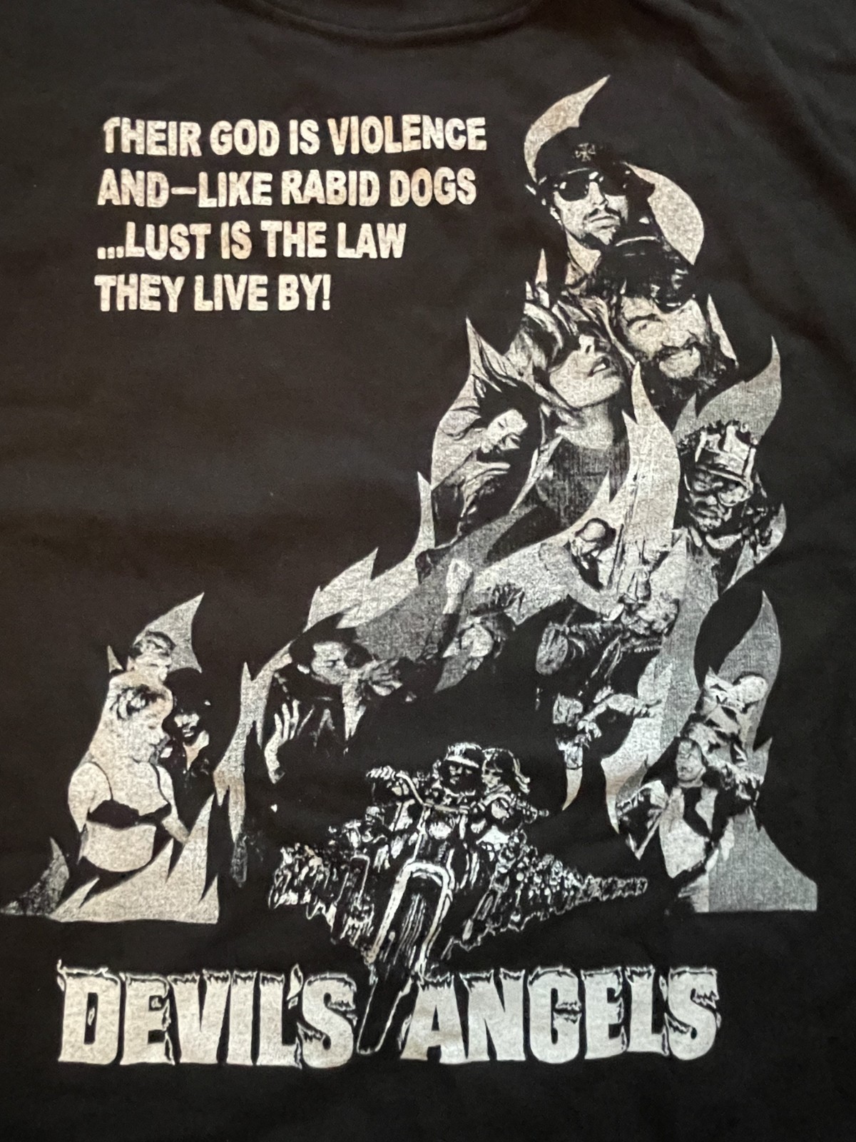 vintage DEVILS ANGELS rare Biker Movie 90s Deadstock unworn XL Gildan TEE SHIRT