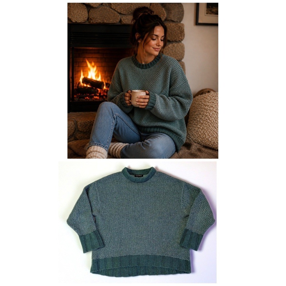 Luxury Italian Yarn, Cozy Oversized Banana Republic teal women’s sweater small