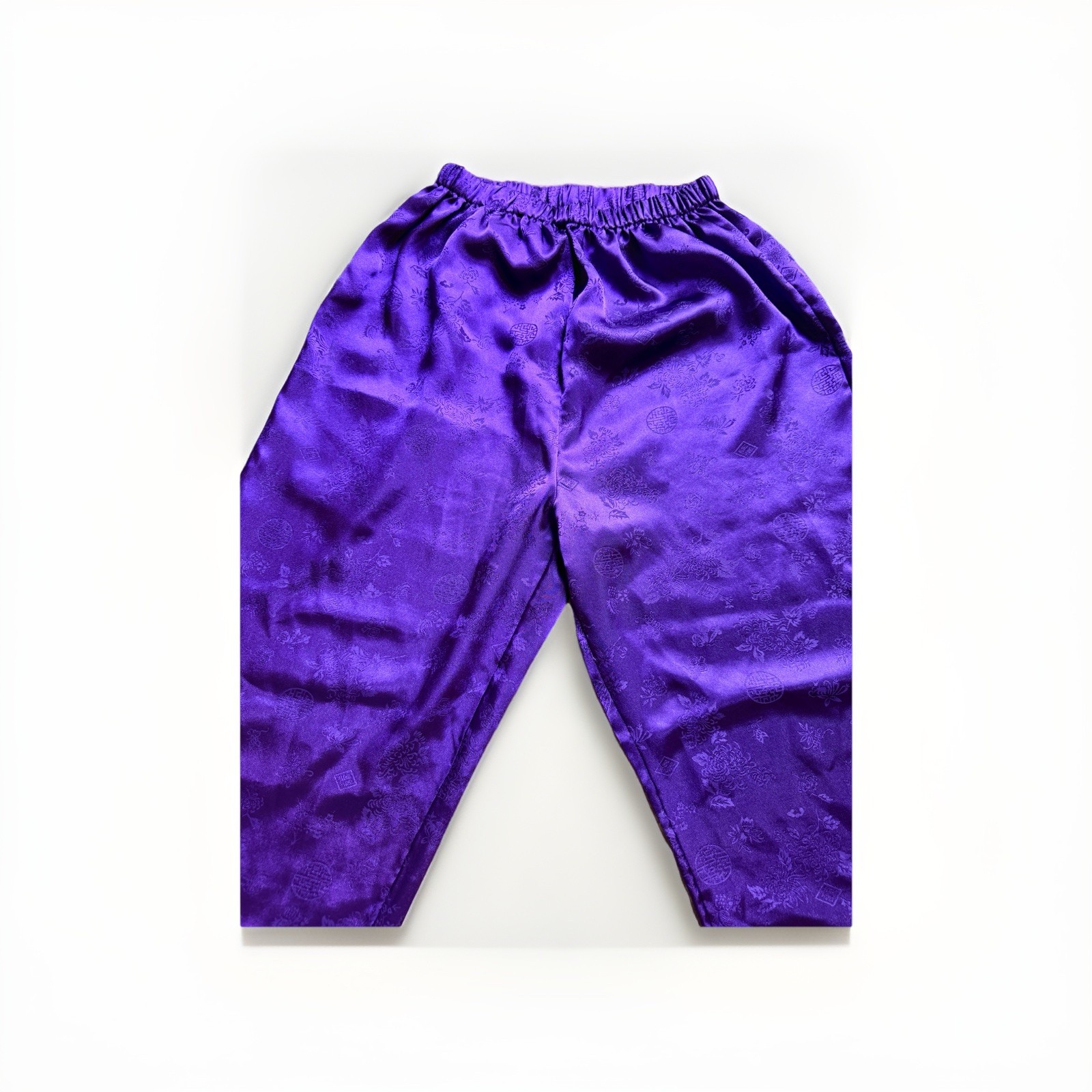 VTG Lord & Taylor Bottoms Pants Sz S Purple Asian Fashion Qipao Modern Satin