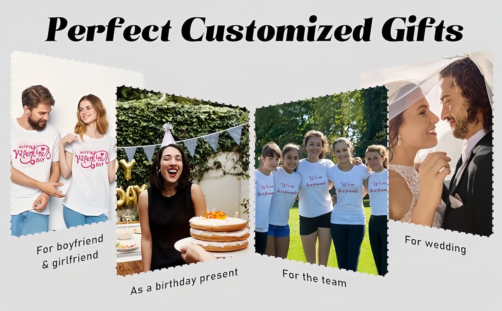 Custom T-Shirt Personalized Add Your Text Photo Image Men Women Short Sleeve Tee